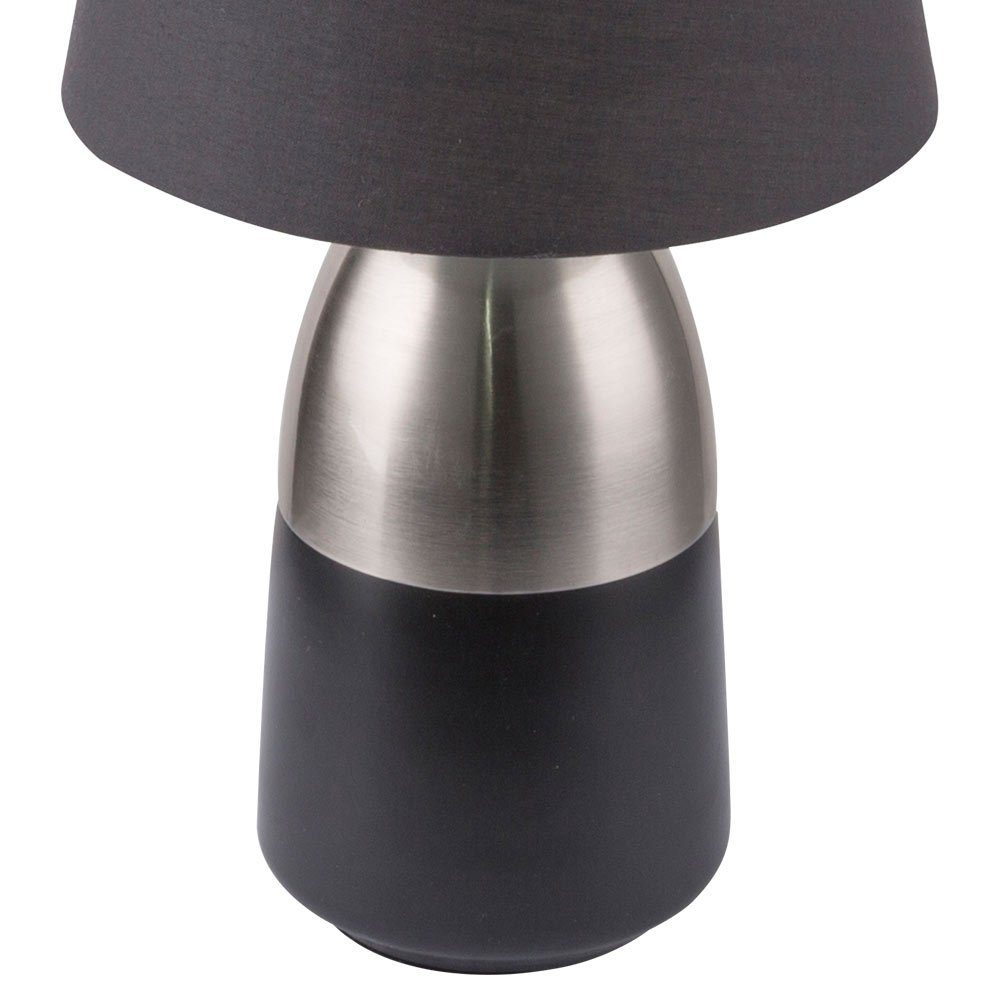Tischleuchte, Tisch Touch Zimmer Nacht Leuchtmittel schwarz inklusive, etc-shop Lampe Schlaf Design Lese- LED Warmweiß, Wohn Textil