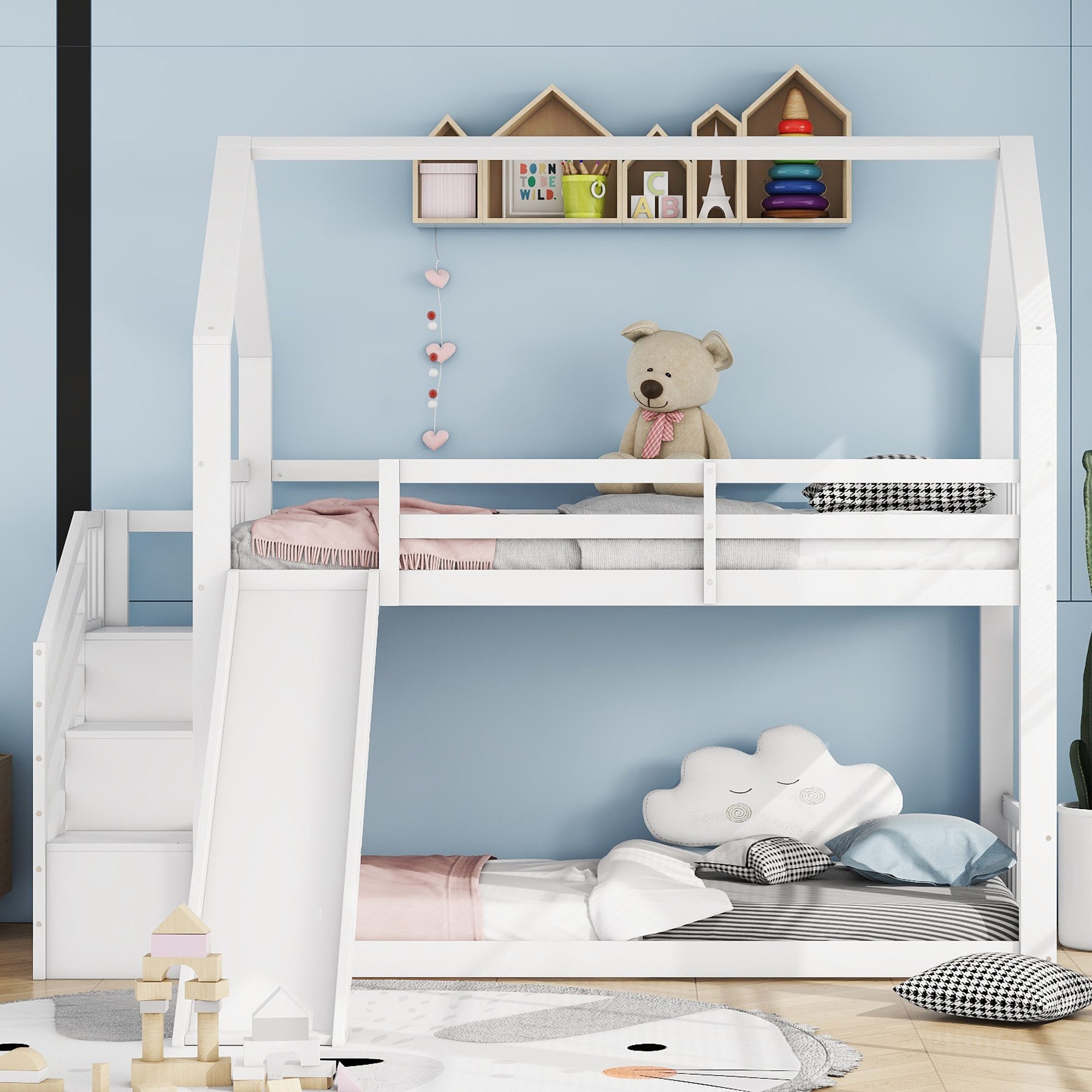 TavilaEcon Etagenbett Kinderbett Jugendbett Hausbett mit günstig online kaufen