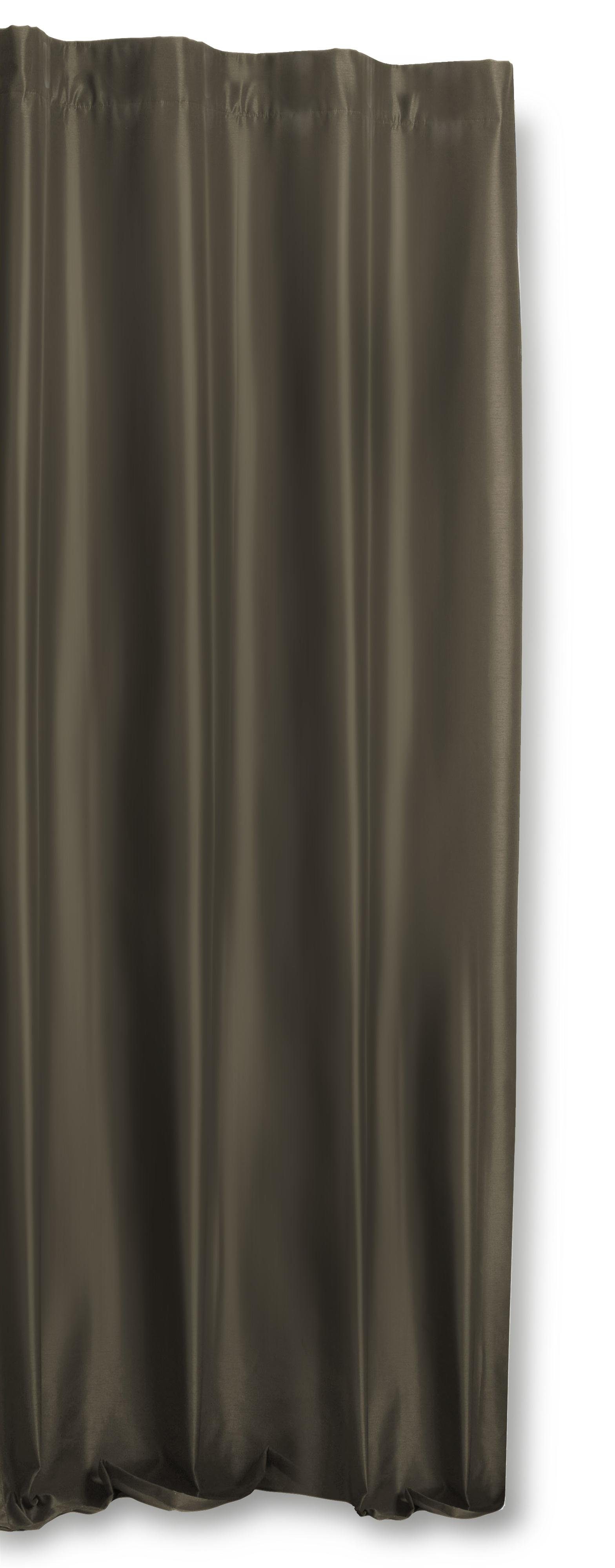 Gardine Vorhang Kräuselband halbtransparent Wildseiden Optik 140x245cm Trend, Haus und Deko, Kräuselband (1 St), halbtransparent, Polyester Taupe