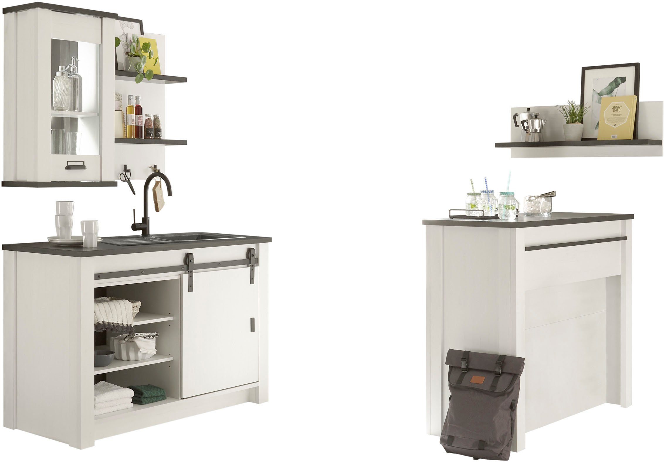Home affaire Pantryküche Sherwood, Breite 131 cm, ohne E-Geräte