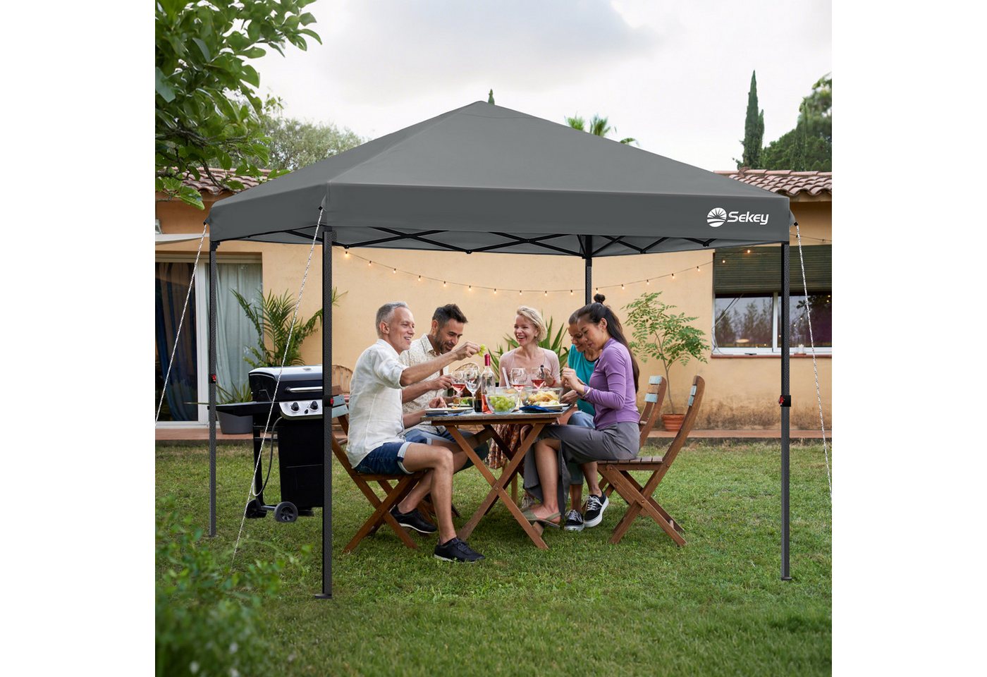 Thumbnail - Sekey Faltpavillon 300x300 cm Pop Up Pavillon mit 4 Sandsäcken, Partyzelt UV-Schutz 50+, (Inklusive 4 Sandsäcke), 3 wähl...