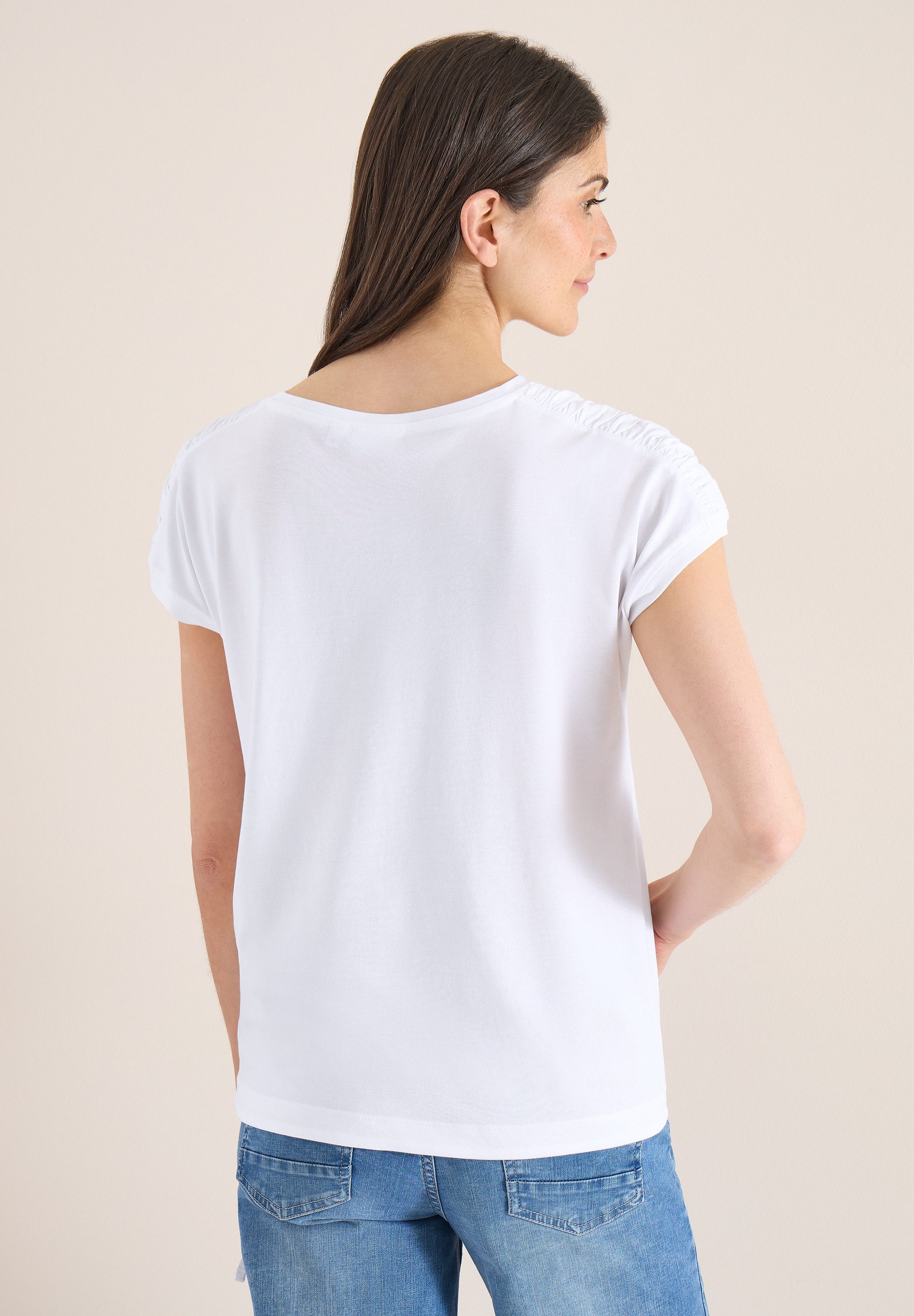 CECIL Rundhalsshirt mit Raffung