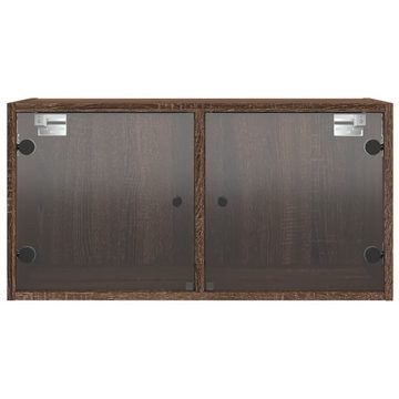 vidaXL Fächerschrank Wandschrank mit Glastüren Braun Eichen-Optik 68,5x37x35 cm (1-St)