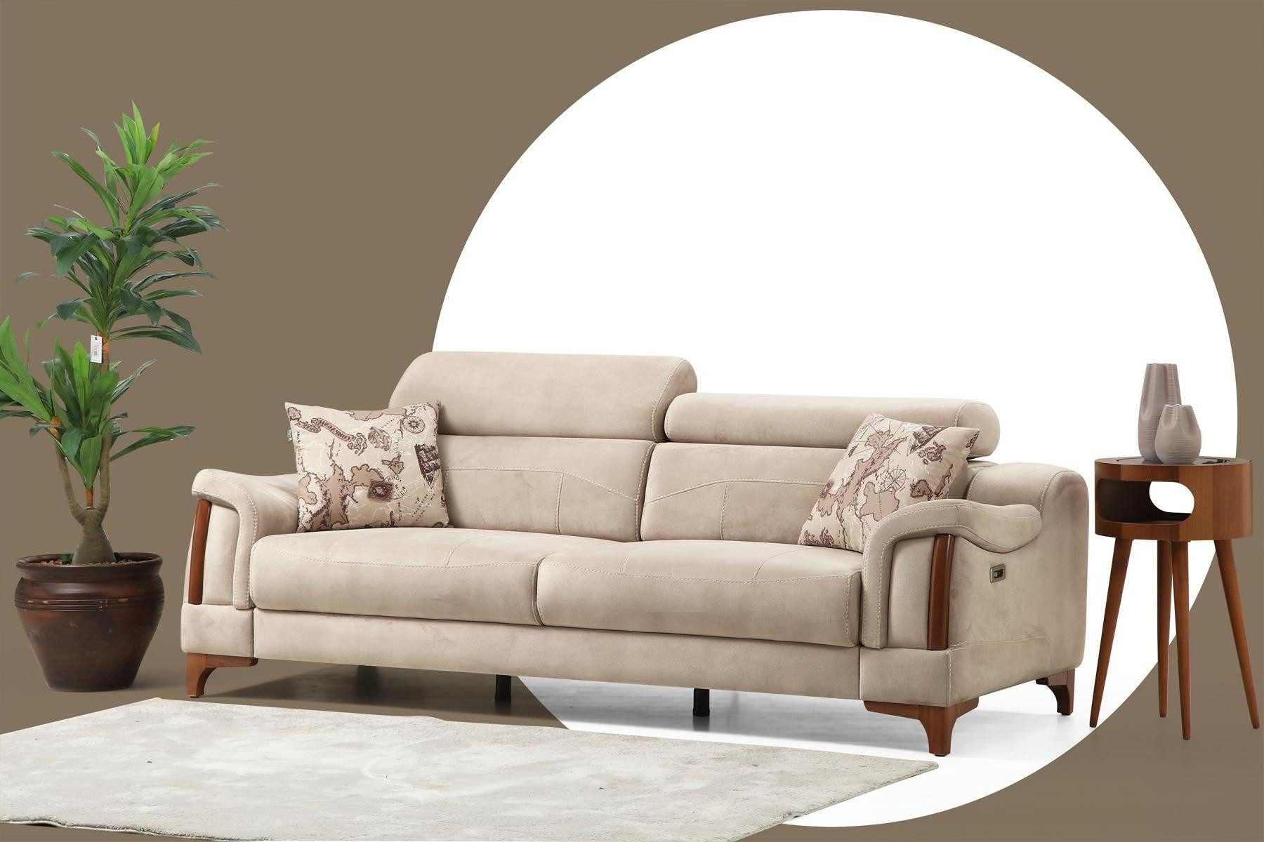 3-Sitzer Modernes Designer-Sofa für das Wohnzimmer mit Platz für drei Personen