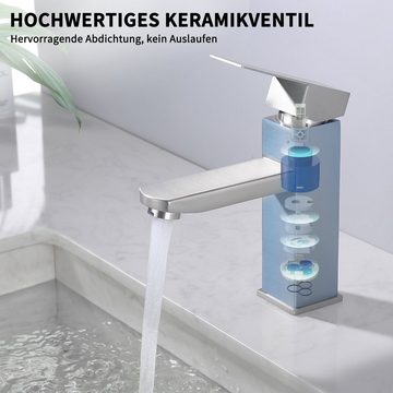HOMELODY Waschtischarmatur Wasserhahn Bad Badarmatur Waschbecken Armatur Mischbatterie (Waschbeckenhahn,Chrom)