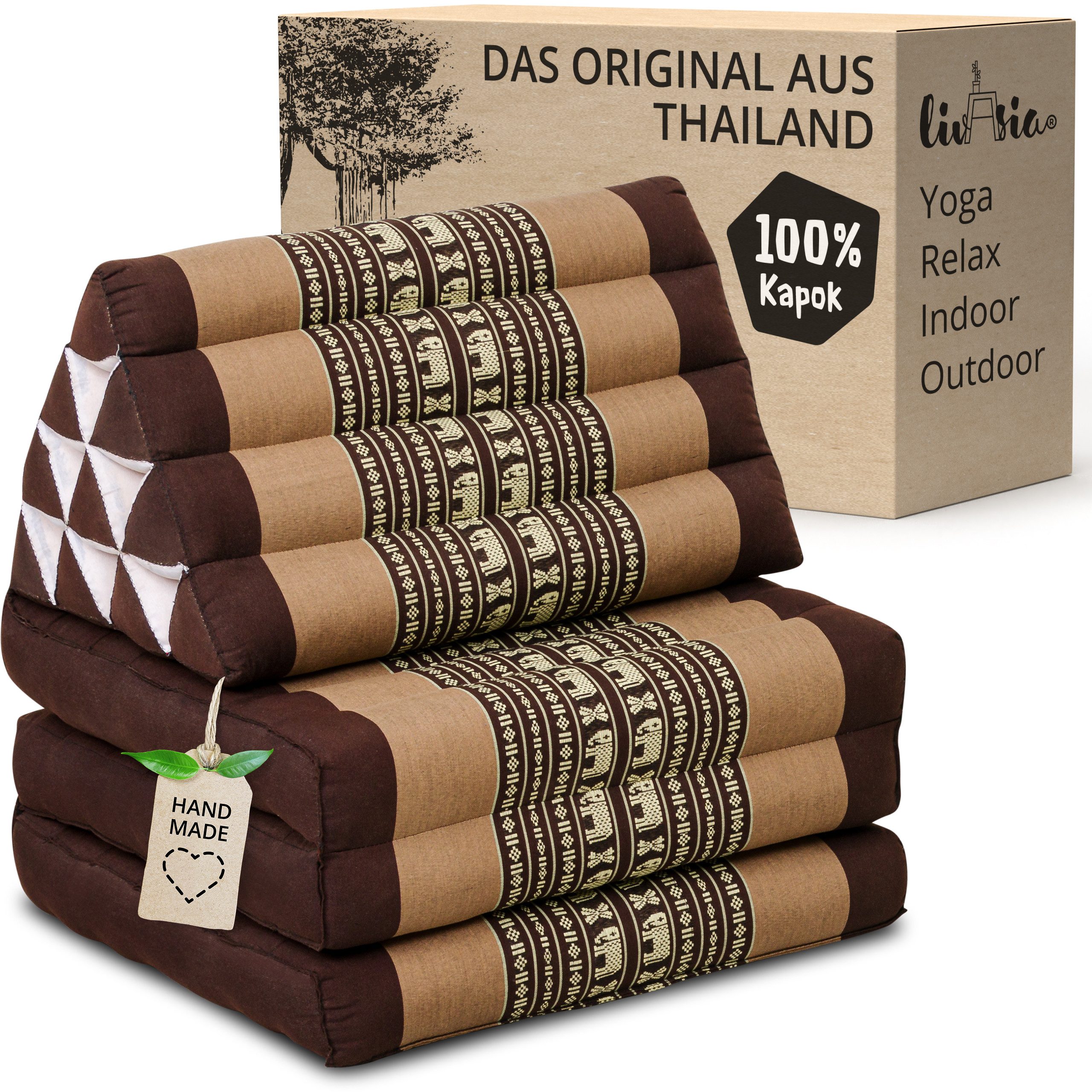 Sitzsack Thaikissen 3 Auflagen (Classic) vegan und handgefertigt, 175x50x8cm
