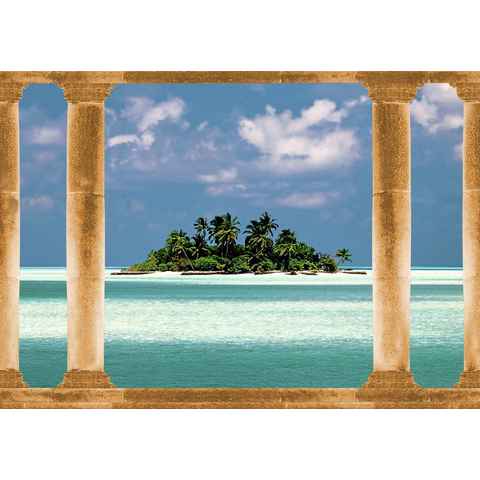 Papermoon Fototapete Palmeninsel Malediven, glatt