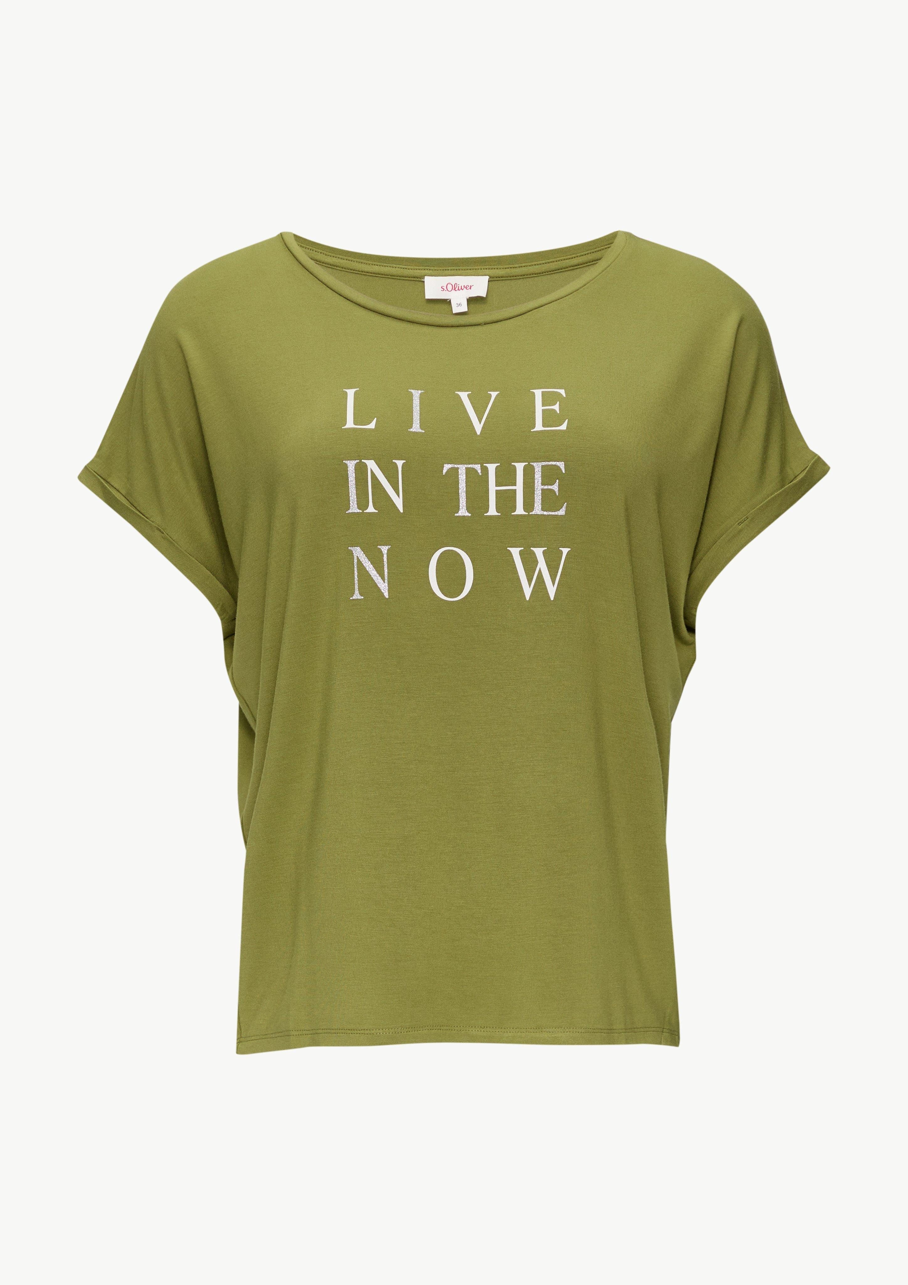 s.Oliver Kurzarmshirt T-Shirt aus Viskosestretch mit günstig online kaufen