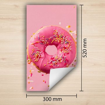 Decorwelt Herd-Abdeckplatte Herdabdeckplatte Kunststoff Aufrollbare Matte Küche Donut Pink Herd, (30x52, 1 tlg), für alle Herdarten excl. Gasherde