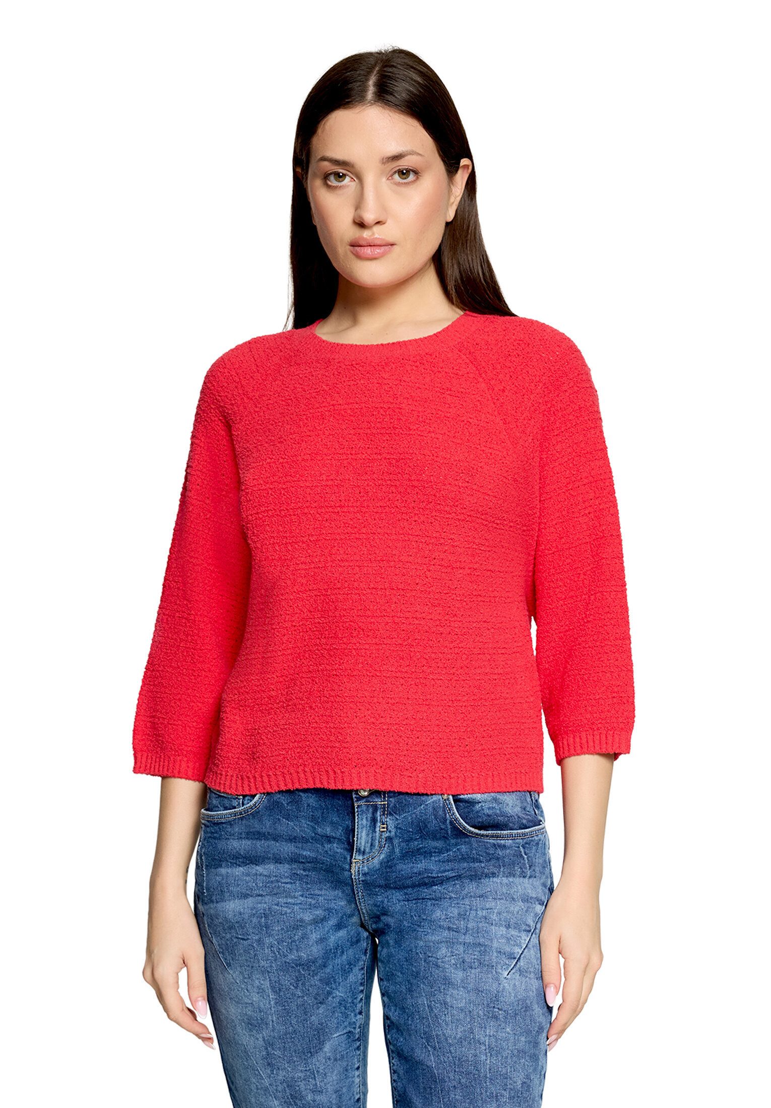 Cartoon Strickpullover Damen mit Rundhalsausschnitt (1-tlg)