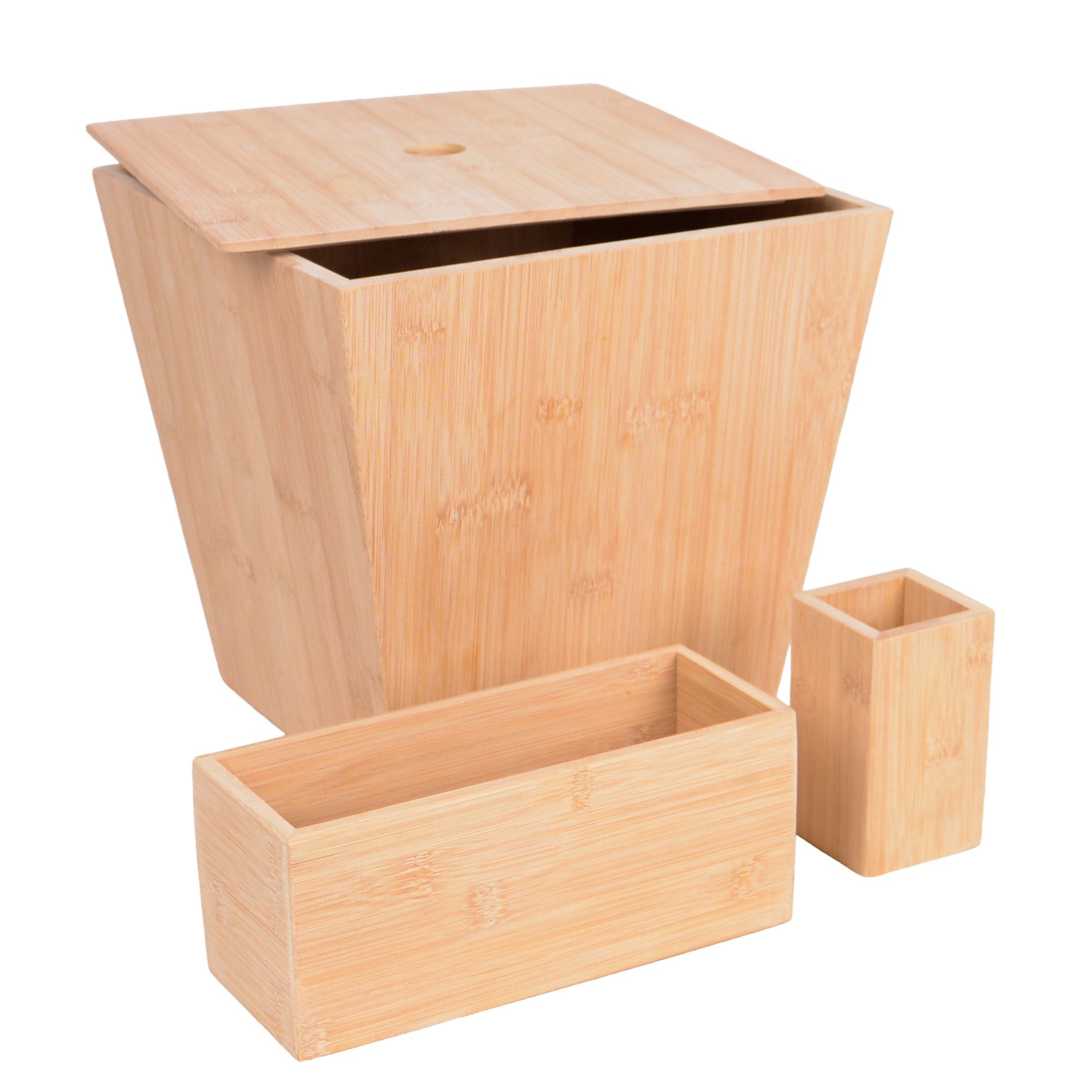 UNUS HOME Aufbewahrungskorb Aufbewahrungsset aus Holz (3er Set), Organizer Set Holz, 3 teilig, Ordnungskörbe