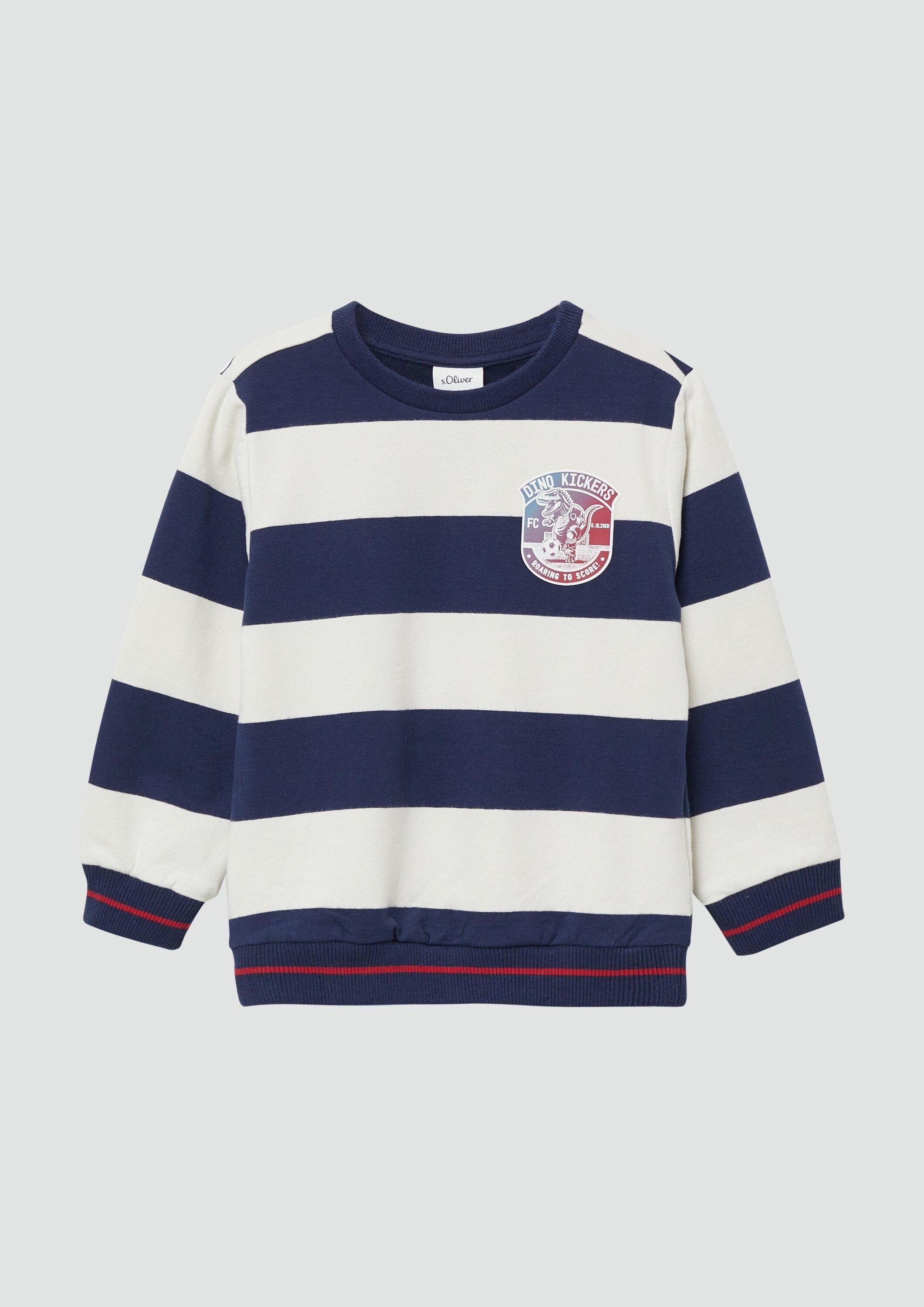 Sweatshirt Sweatshirt Gestreiftes Sweatshirt mit Rippbündchen