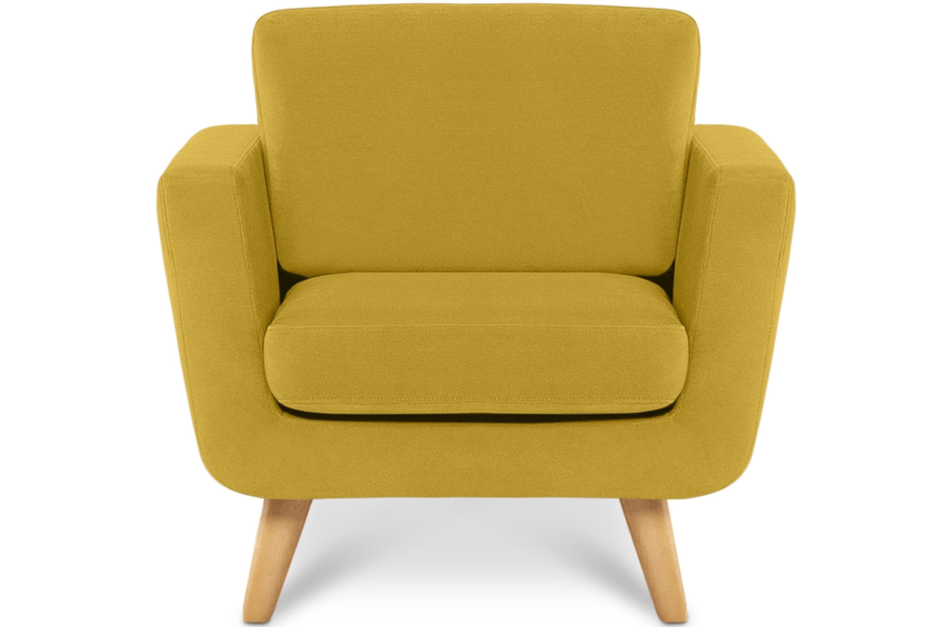 KONSIMO® Sessel TAGIO hergestellt in der EU, (Sessel), Scandi-Stil, Made in Europe, Gestell aus Massivholz, mit Armlehnen