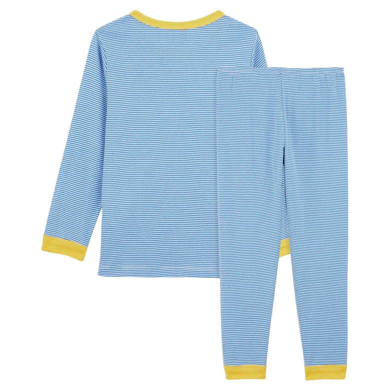 Pyjama weiß Bateau gestreift blau Schlafanzug Bateau Milleraies Schlafanzug Petit Petit