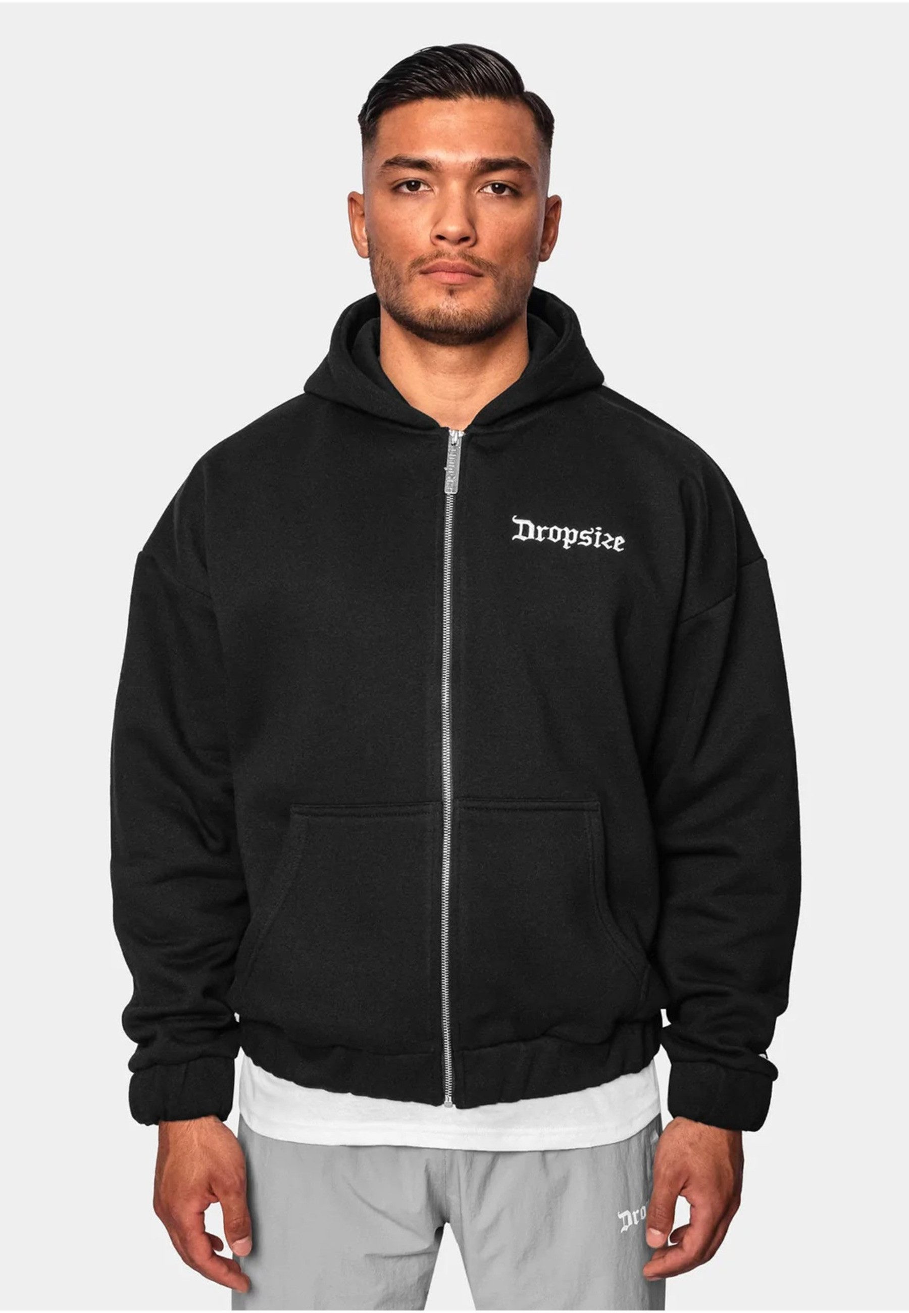 Dropsize Kapuzensweatshirt Dropsize Herren Super Heavy Oversize Blank Zip Hoodie (1-tlg)