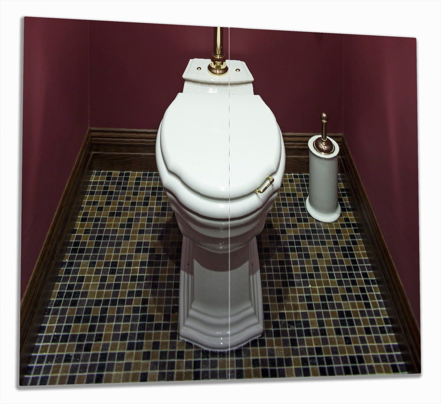 Wallario Herd-Abdeckplatte Historische Toilette in königlichem Touch, ESG-Sicherheitsglas, (Glasplatte, 2 tlg., inkl. 5mm Noppen), verschiedene Größen