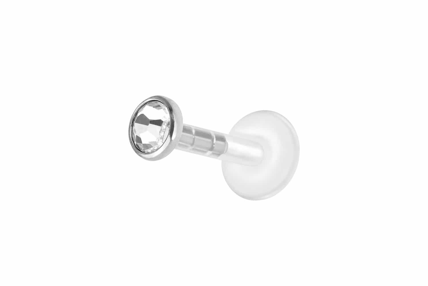 Piercing-Set PMFK Labret mit Plug-in System + Chirurgenstahl-Aufsatz FLACHER