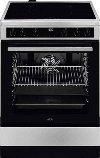 AEG Induktions-Standherd CIB6641BBM, mit FlexiRunners™ – Teilauszug (2 Paar), SteamBake – mit Feuchtigkeitszugabe, Hob²Hood - Funktion