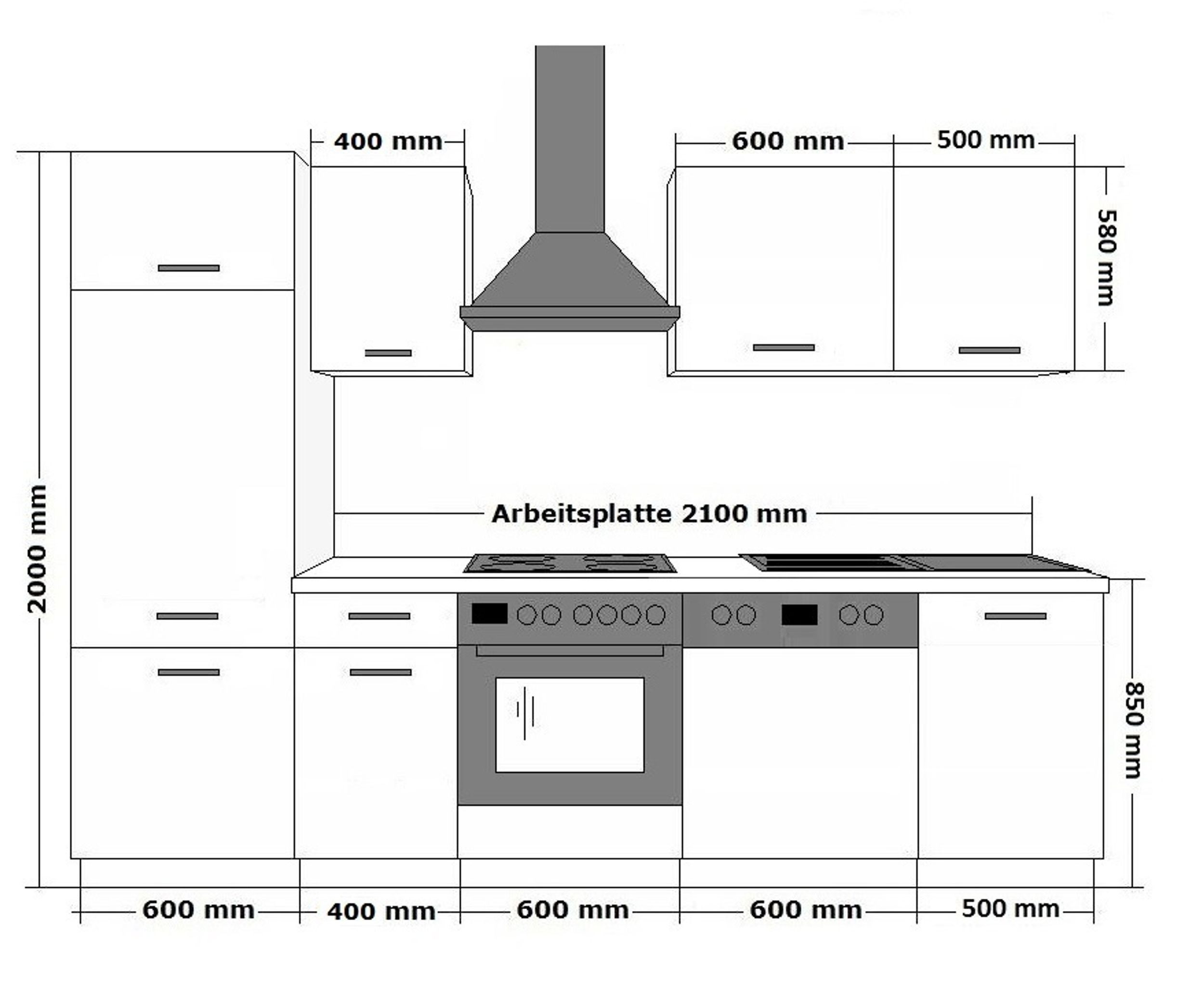 Küchen-Preisbombe Küchenzeile Toni 270 cm Küche Küchenblock Singleküche Einbauküche – Bild 4 von 5