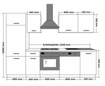 Küchen-Preisbombe Küchenzeile Toni 270 cm Küche Küchenblock Singleküche Einbauküche