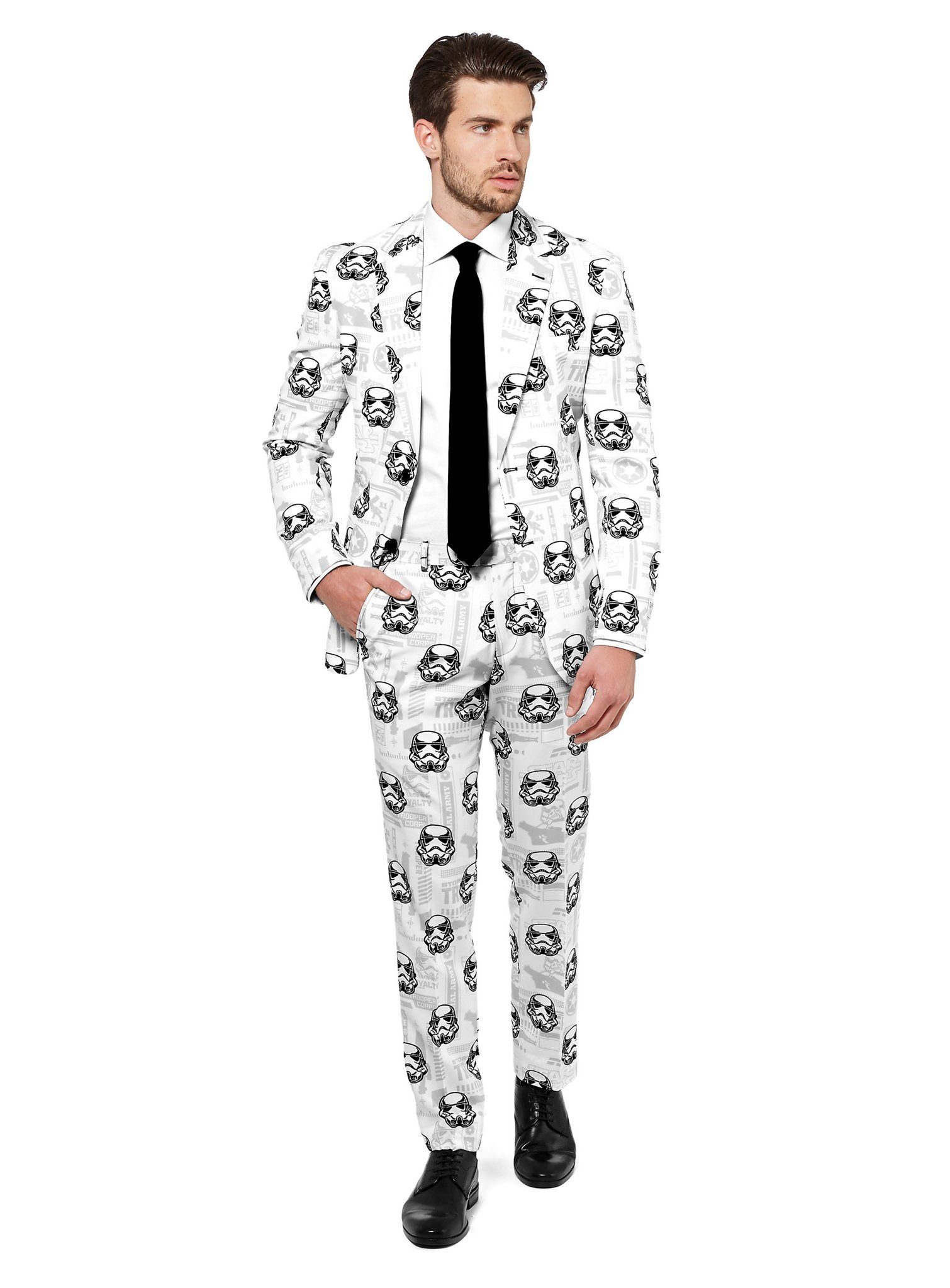 Opposuits Partyanzug Stormtrooper Kostüm Anzug - für Karneval Halloween, Spektakulärer Star Wars Anzug für coole Typen