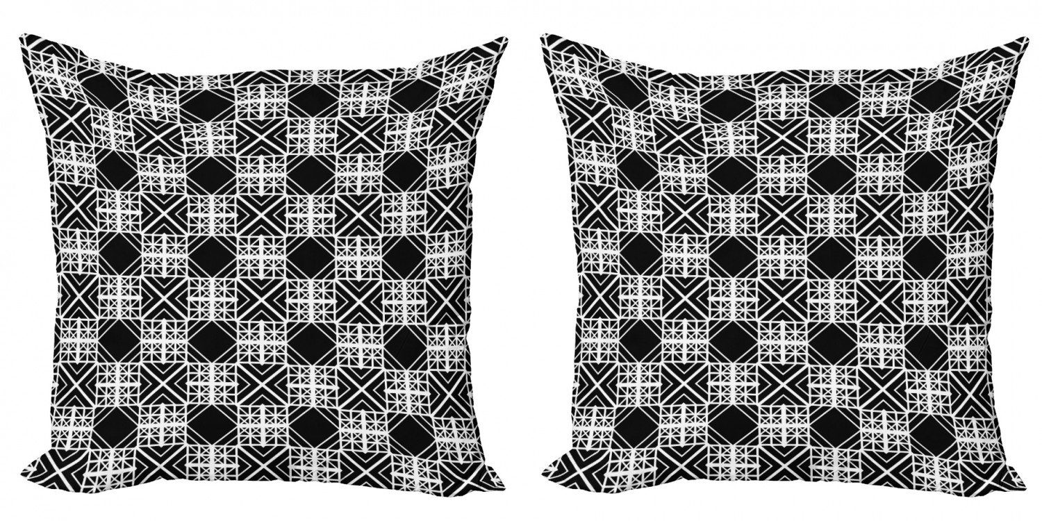 Kissenbezüge Modern Accent Doppelseitiger Digitaldruck, Abakuhaus (2 Stück), Gitter Kunstwerk von Squares Stripes
