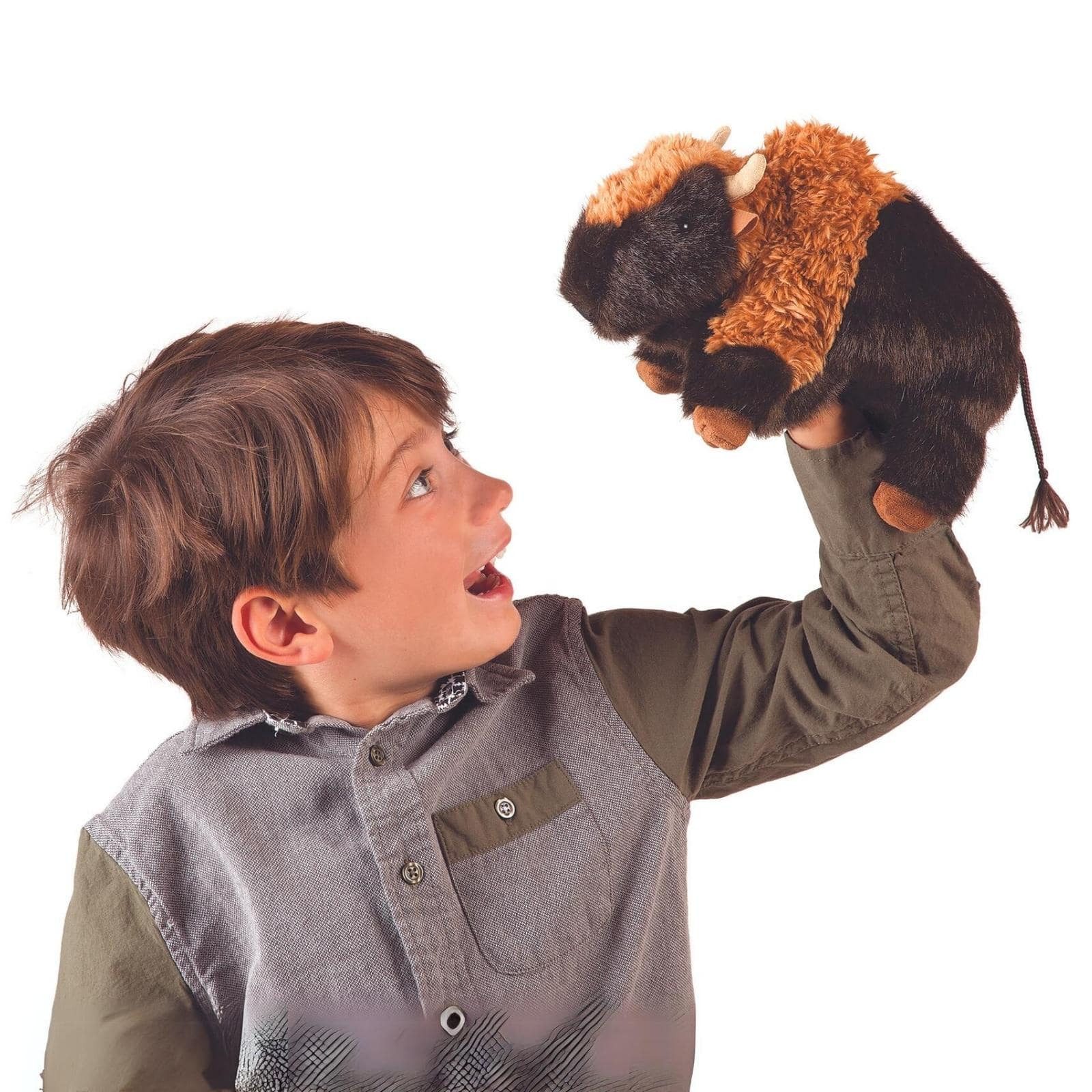 Folkmanis Handpuppen Handpuppe Folkmanis kleiner Bison