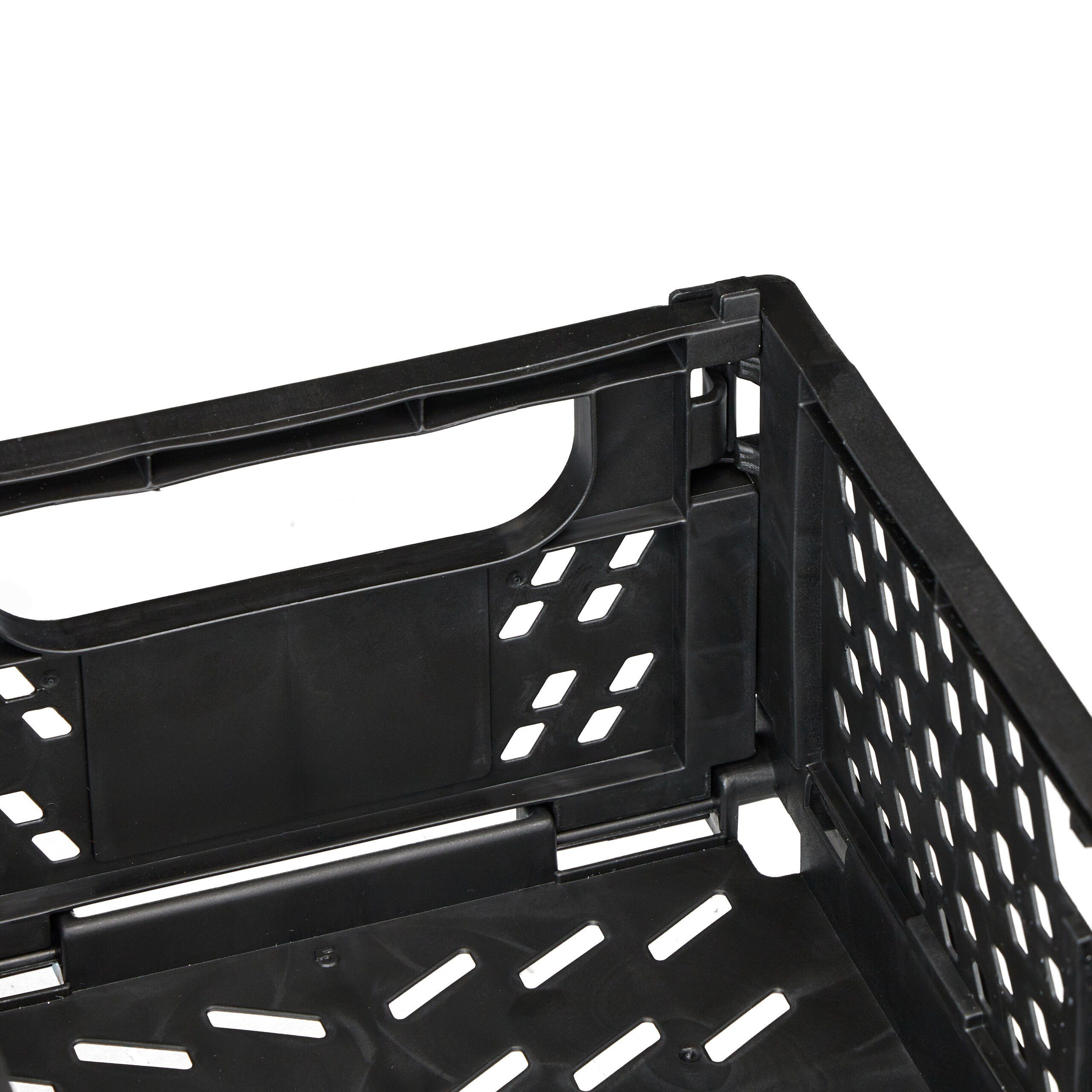relaxdays Aufbewahrungsbox Kleine Klappbox im 2er Set, schwarz
