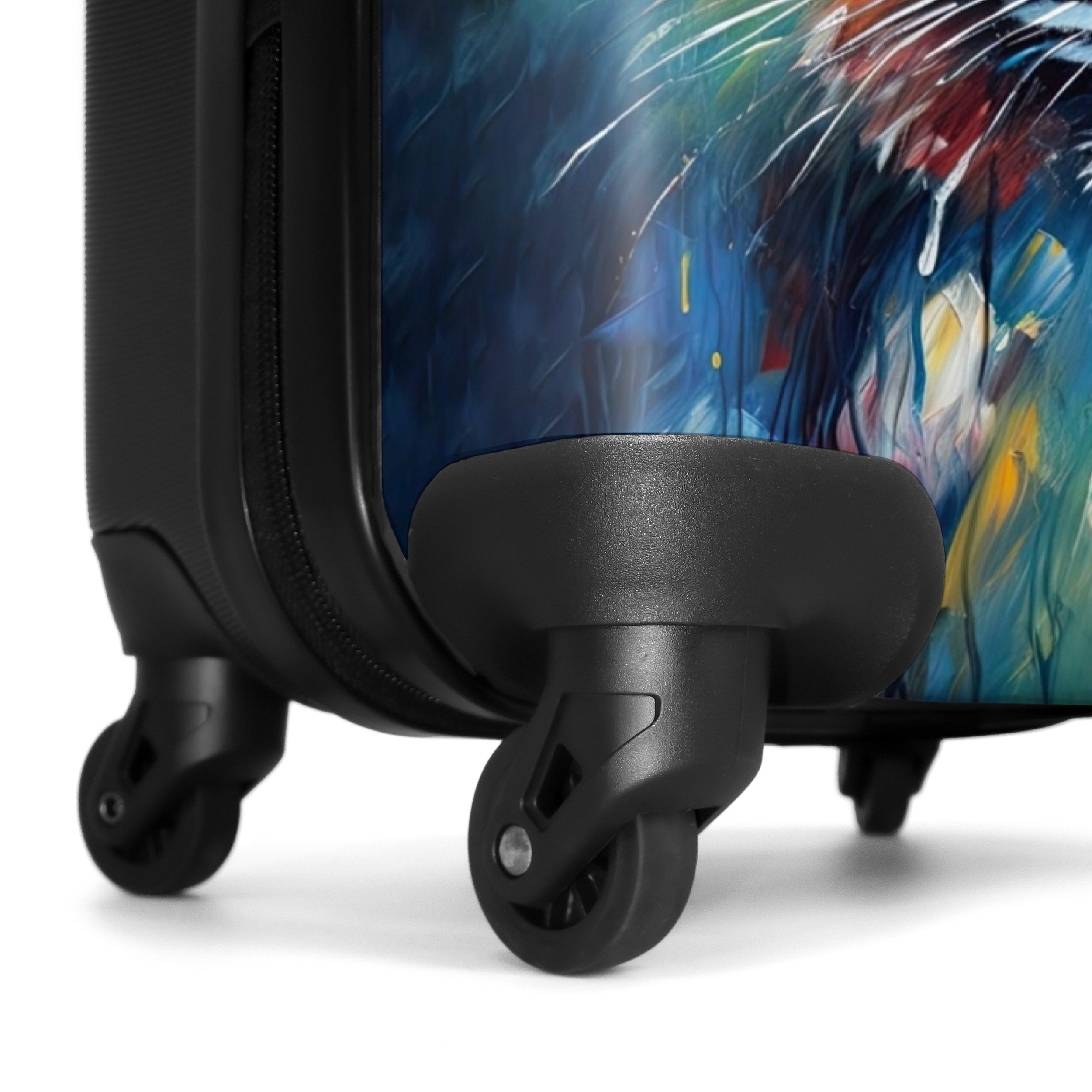 NoBoringSuitcases.com© Hartschalen-Trolley Porträt eines Tigers als Ölgemälde 55x35x20cm, 4 Rollen, Reisetasche mit Rollen, Koffer Handgepäck Flugzeug