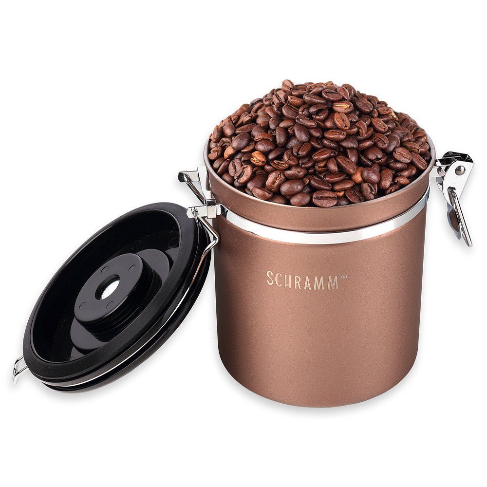 10 Kaffeebehälter Dosierlöffel bronze in Höhe: 1500 Kaffeedose Edelstahl mit Kaffeedosen Kaffeedose Schramm Farben Schramm® 15cm ml aus