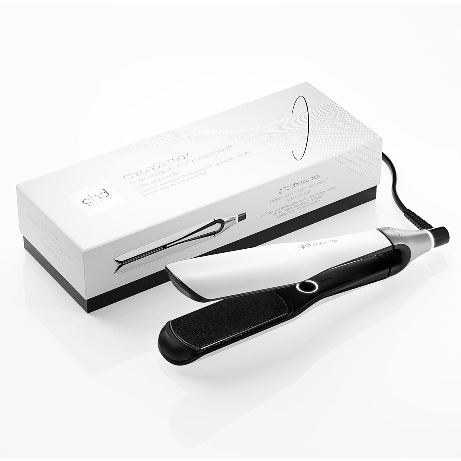 GHD Glätteisen Chronos Max - mit breiten Platten, 3x schnelleres Styling, mehr Glanz, weniger Frizz 24Std Halt, kein Hitzeschaden