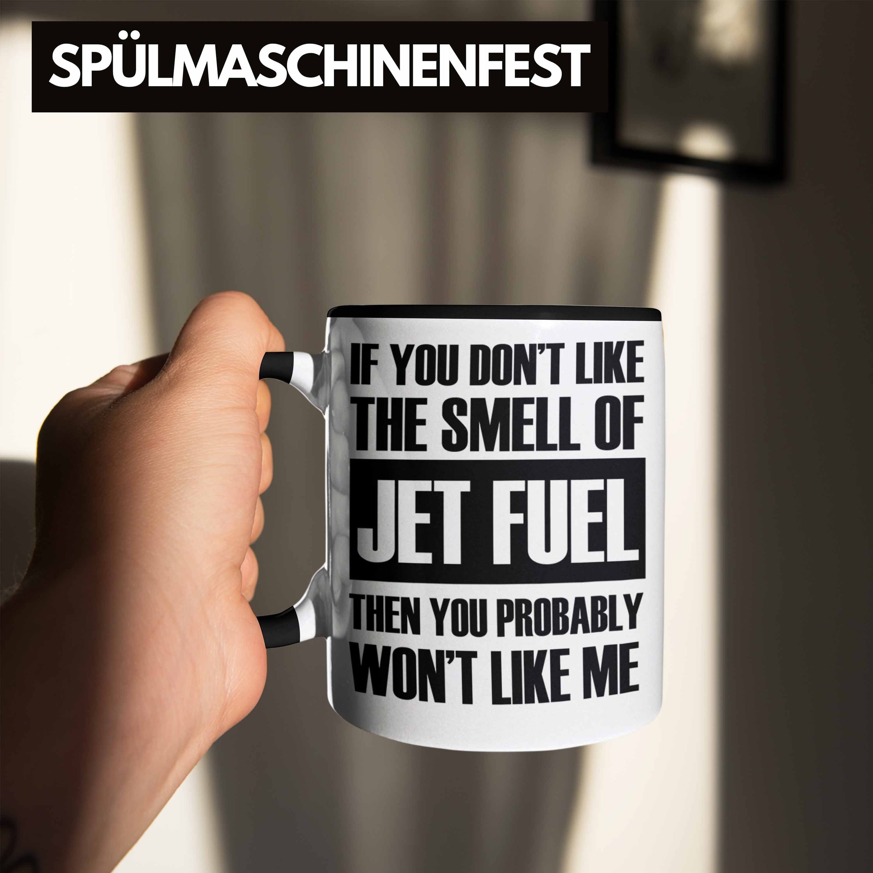 Trendation Spruch Jet Schwarz Fuel mit Tasse Fluglotsen Tasse für Geschenk