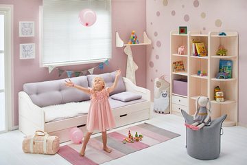 BioKinder - Das gesunde Kinderzimmer Funktionsbett Nico, 90x200 cm Schlafsofa mit Bettkasten
