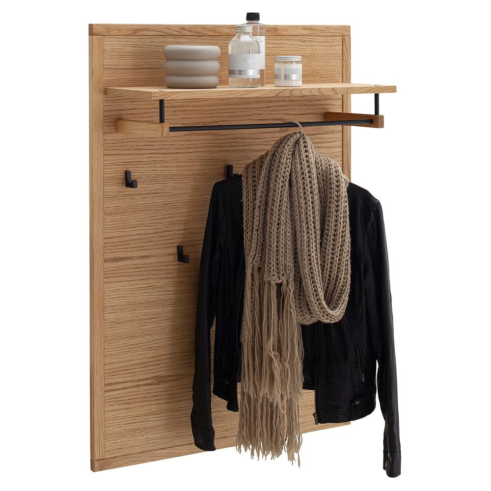 Lomadox Garderoben-Set AVESTA-06, (Spar-Set, 5-St., Garderobenbank Paneel Garderobenschrank Spiegel Schuhschrank), in Eiche teilmassiv, grifflos – Bild 5 von 5