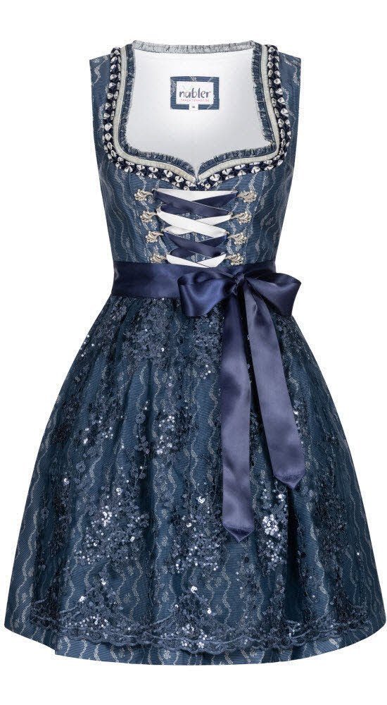 Nübler Dirndl Mini-Dirndl Agnetha in Blau von Nübler