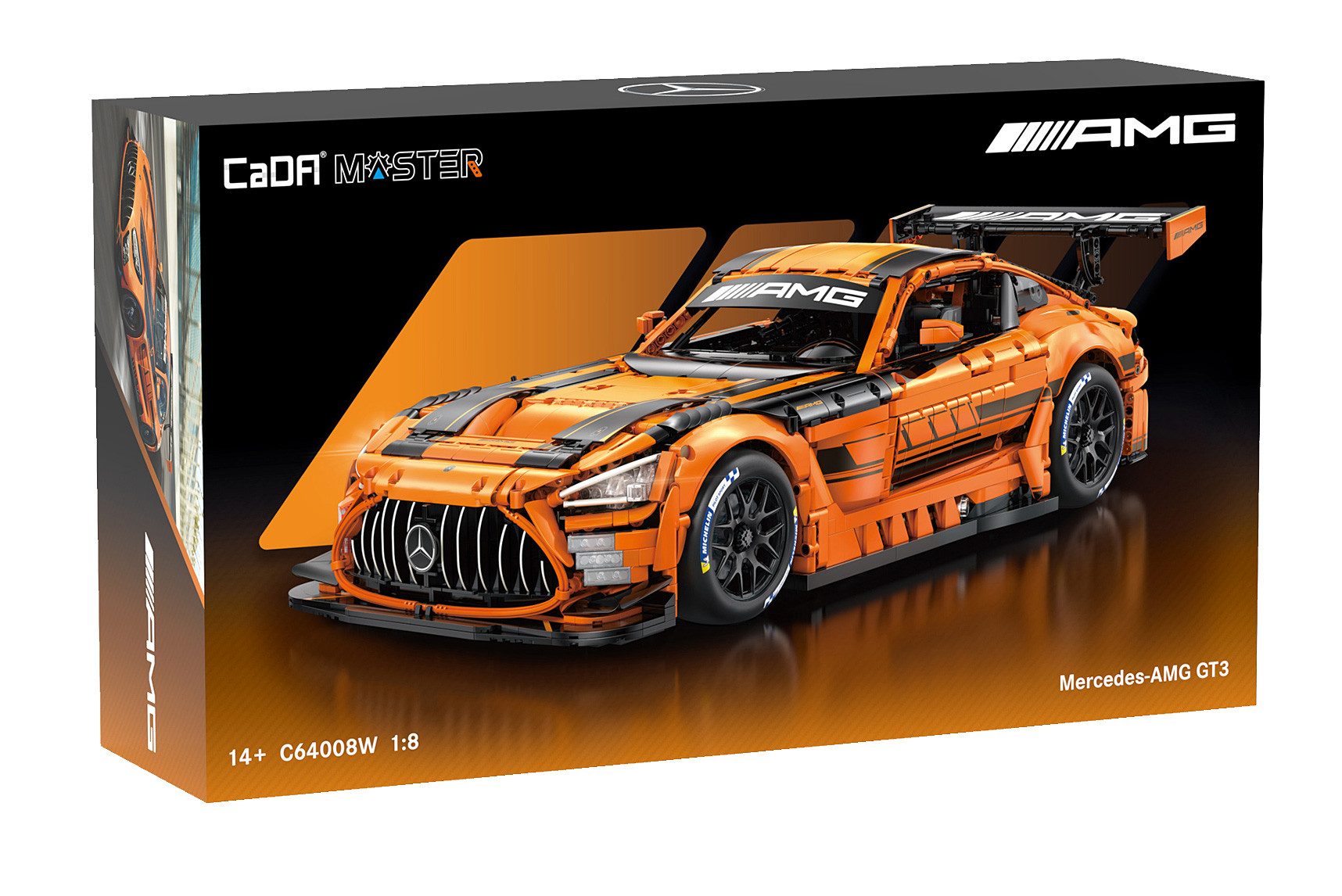 Jamara CaDA, Brick, Mercedes-AMG GT3 orange (402899) Konstruktions-Spielset, (5466 St), im Maßstab 1:8
