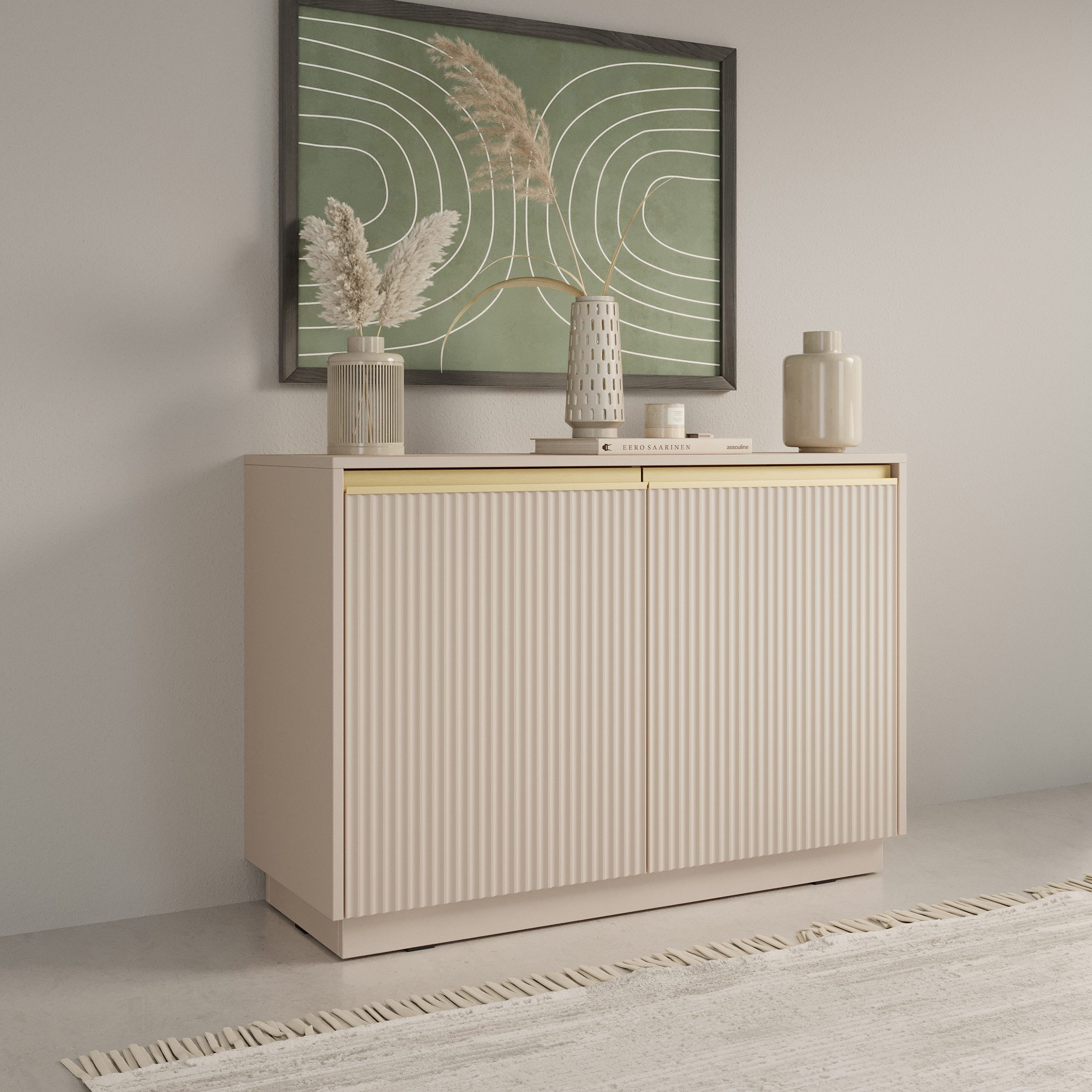 Masseno Kommode MAESTRO 104 cm Sideboard und 2 Türen gelb
