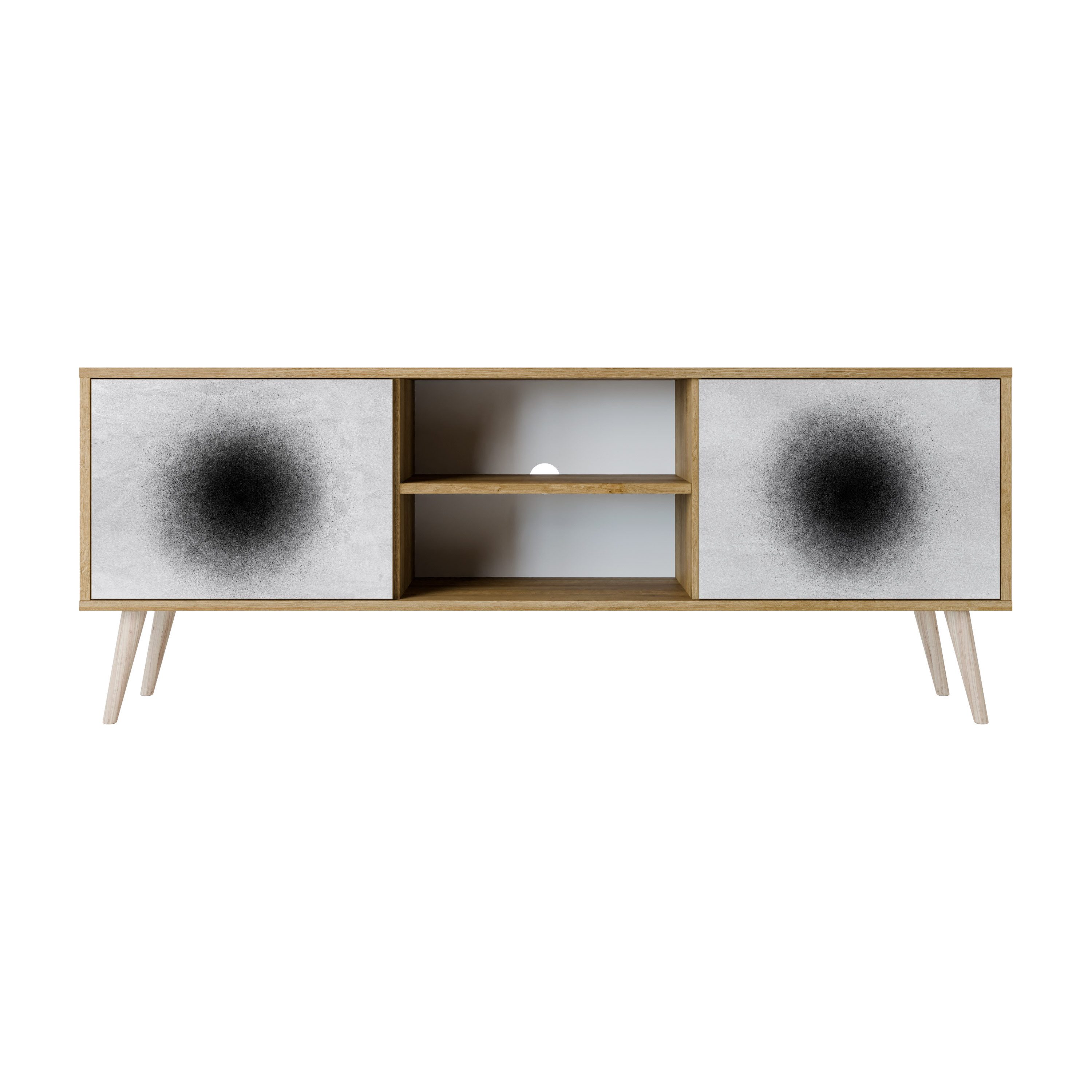SPACEREBELS TV-Schrank mit Türen Fernsehtisch Sideboard Board mit Stauraum Tisch mit Beinen Lowboards 161 cm Fernsehschrank