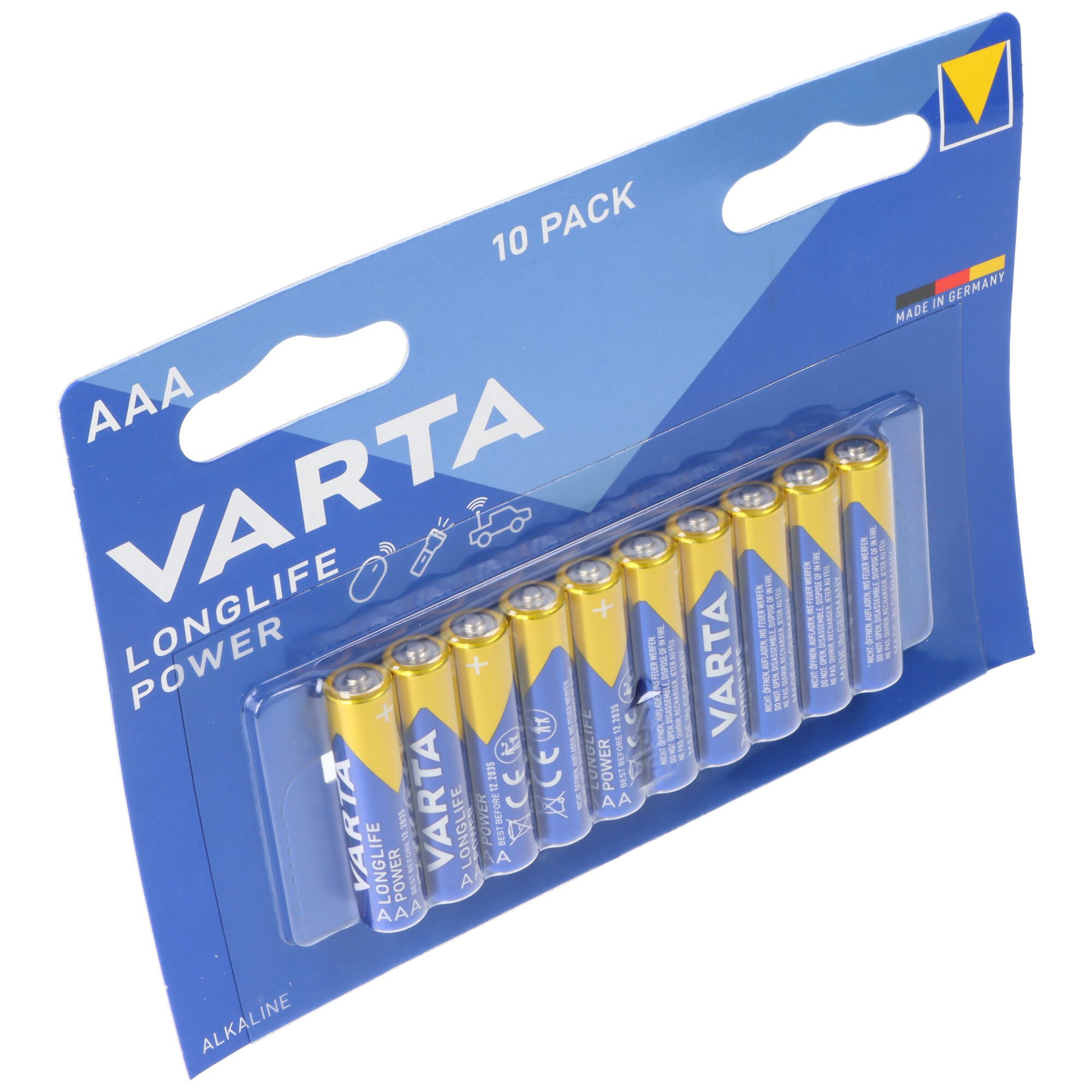 VARTA Varta Batterie Alkaline, Micro, AAA, LR03, 1.5V Longlife Power, Retai Batterie, (1,5 V)