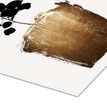 Posterlounge Forex-Bild KUBISTIKA, Scabiosa gold, Wohnzimmer Modern Grafikdesign