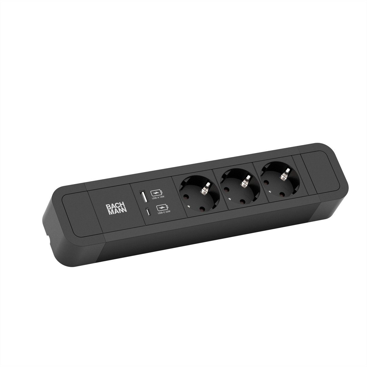 PRIMO2 USB 3x Charger Aluminium, A&C Schutzkontakt, 2 Steckdosenleiste m) Steckdosenleiste (Kabellänge Bachmann