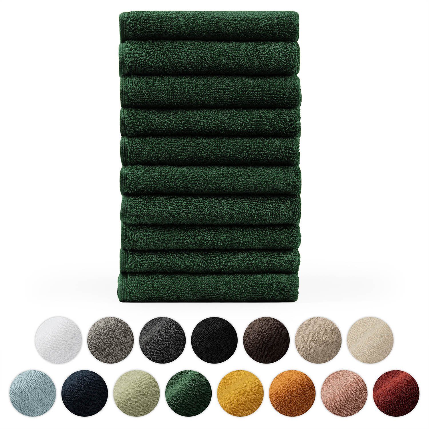 Blumtal Gästehandtücher Premium 10er Set Gästehandtücher rechteckig 30x50cm, Frottee (10-St), Handtücher Set, 100% Baumwolle