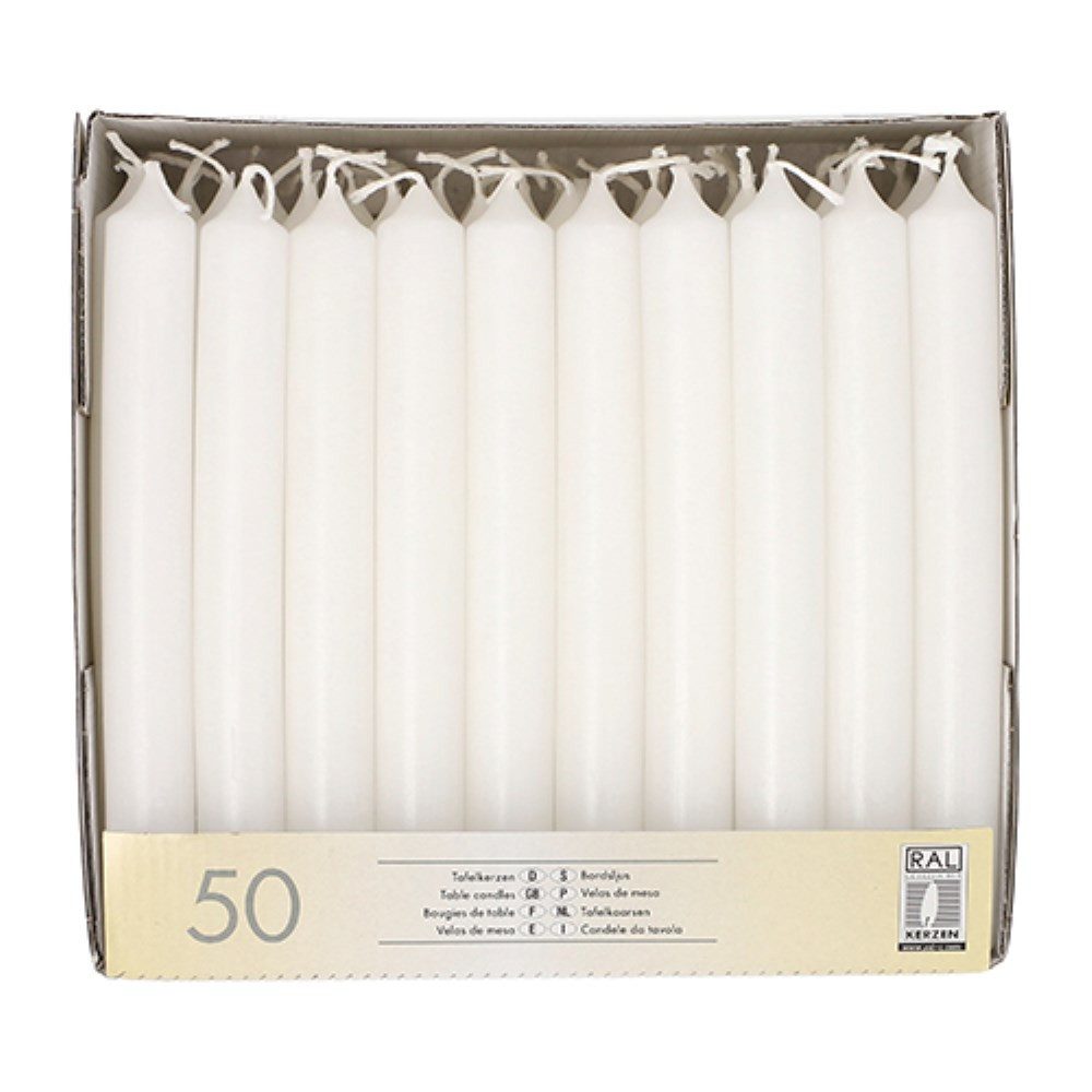 Starpak Tafelkerze 50 Tafelkerzen Ø 2,1 cm · 19,6 cm weiss