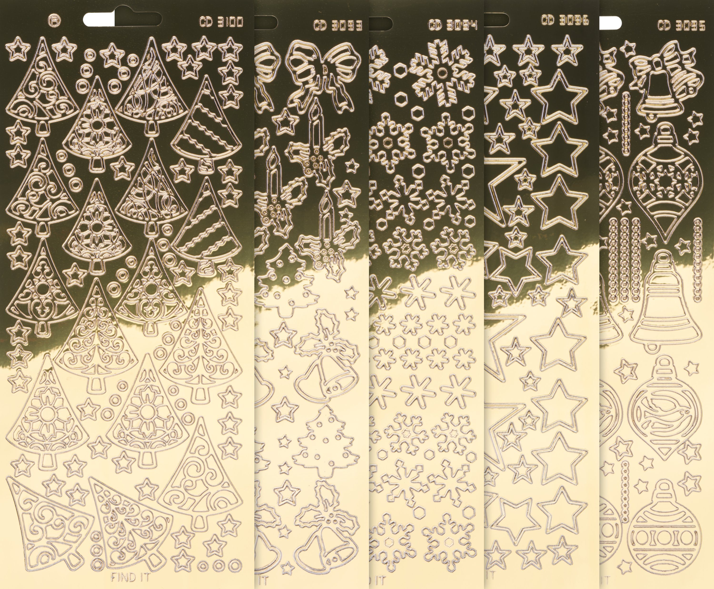 VBS Наклейки Xmas, 5 Blatt