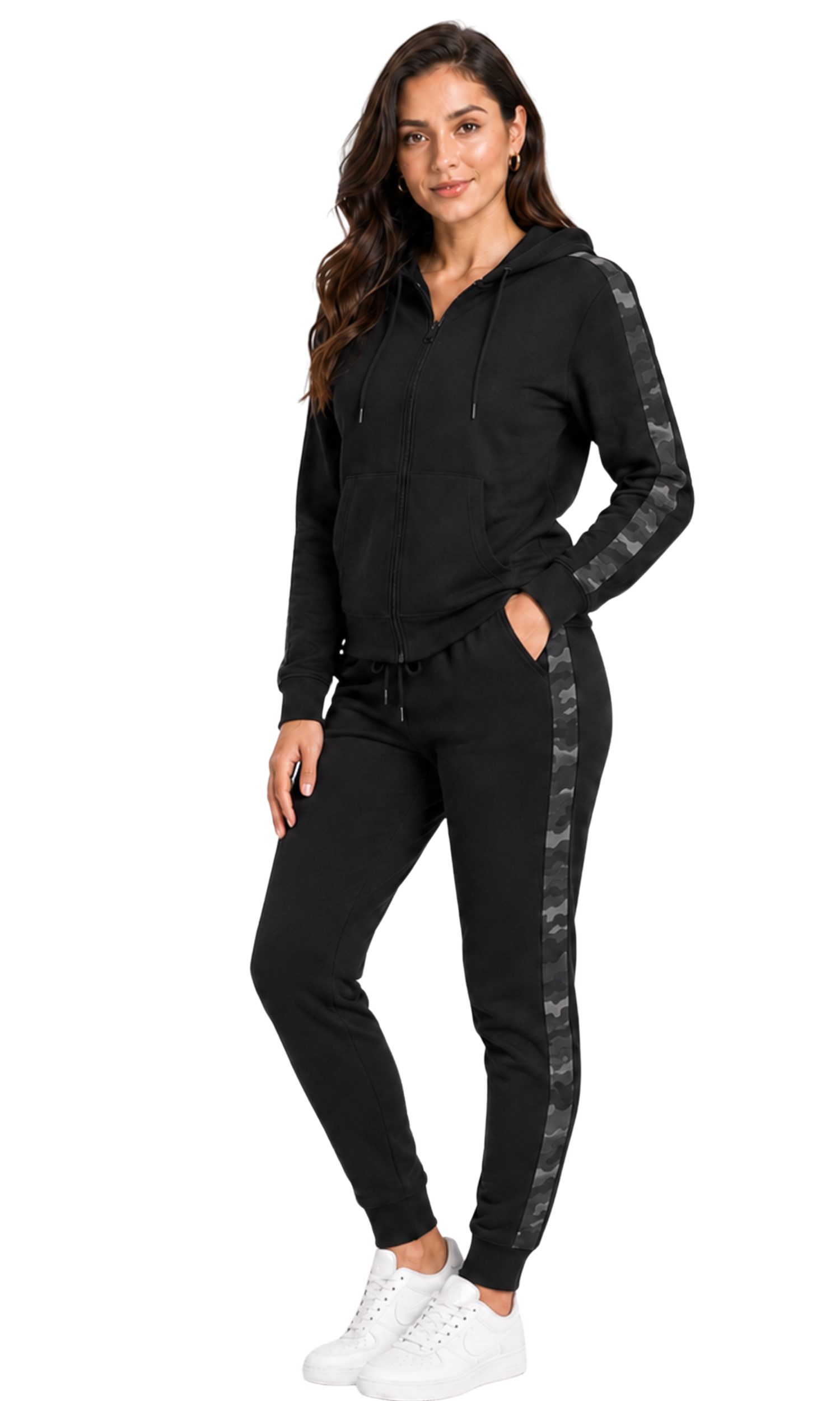 L.gonline Jogginganzug Damen Freizeitanzug, Sportlich, mit Streifen 526 (Packung, 2-tlg., im modischem Design), Fitness Freizeit Casual