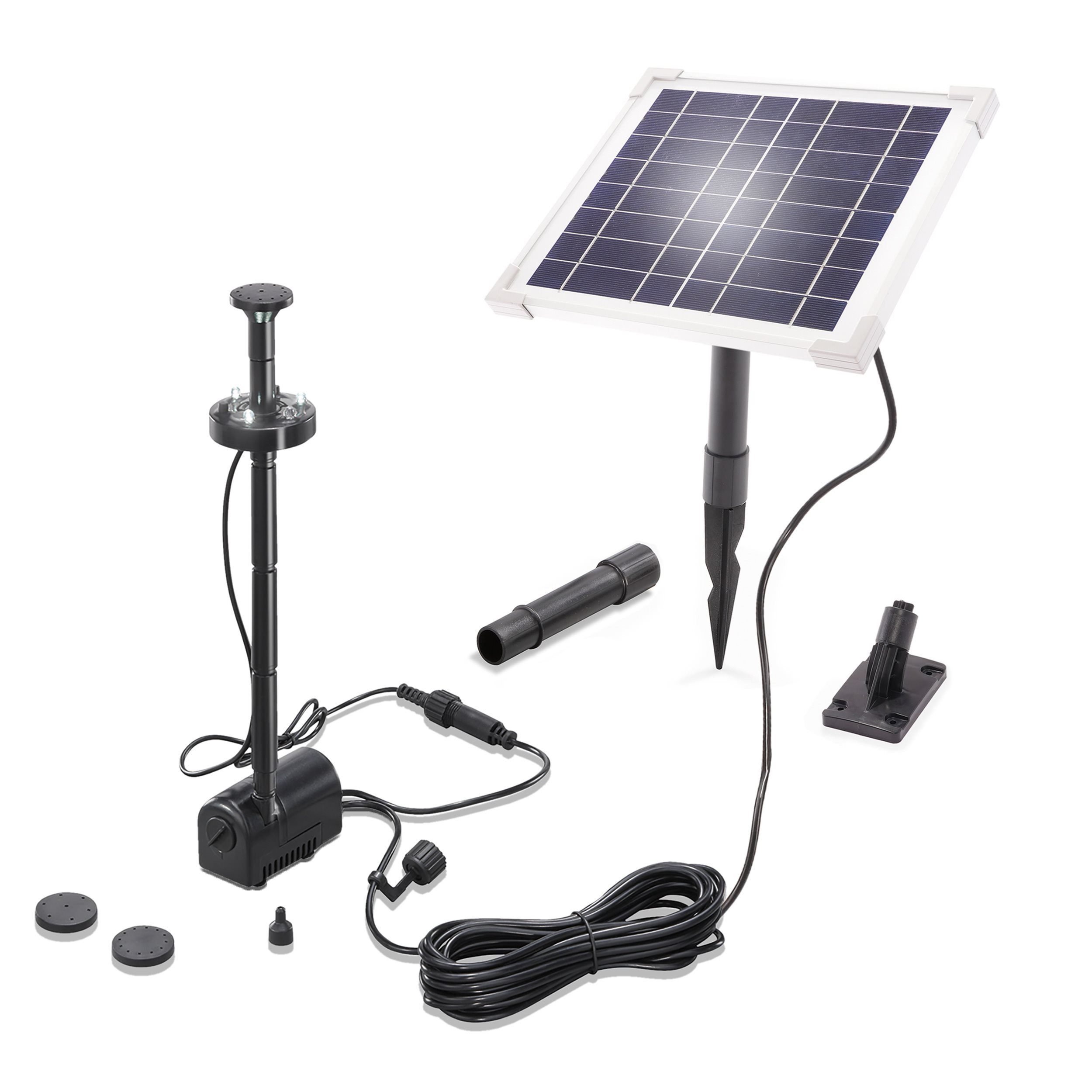 esotec Solarpumpe 6/220 Teichpumpen-Set 220l/h, Akku, LED-Licht, Solarmodul 6Wp 101932