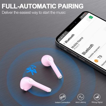 yobola Kabellos Bluetooth 5.1 HiFi Stereoklang, IPX5 Wasserdicht In-Ear-Kopfhörer (Einfache Steuerung durch Smart Touch-Technologie für mühelosen Musikgenuss., Touch Control,Kopfhörer Eingebautes Mikrofon für Smartphone)
