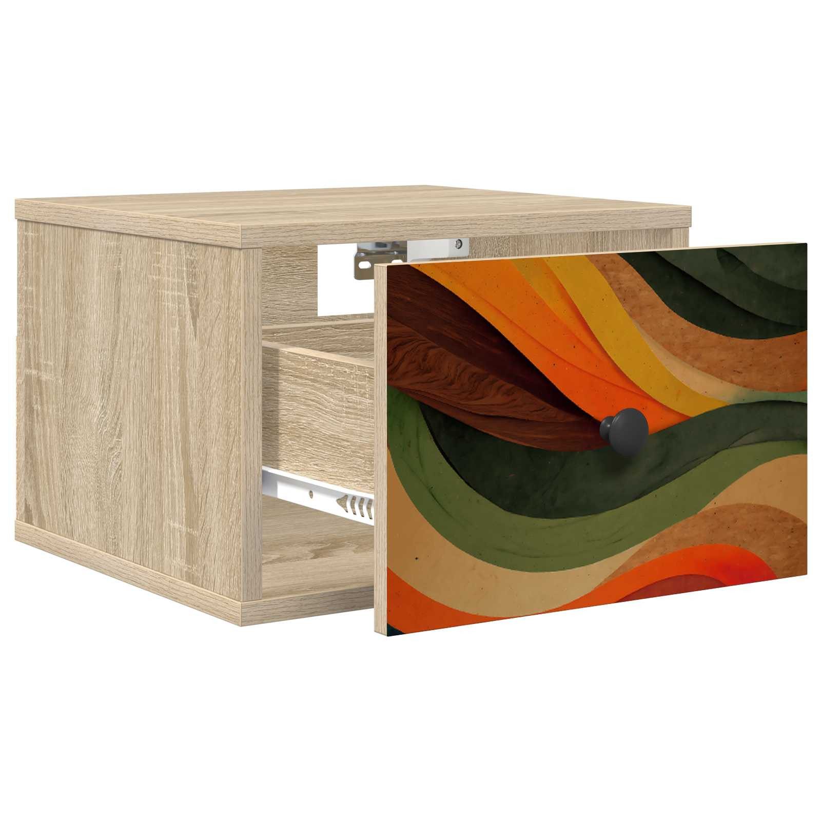 vidaXL Nachttisch Wandmontiertes Nachttischchen BONN Sonoma-Eiche 36 x 33 x 25 cm (1-St)