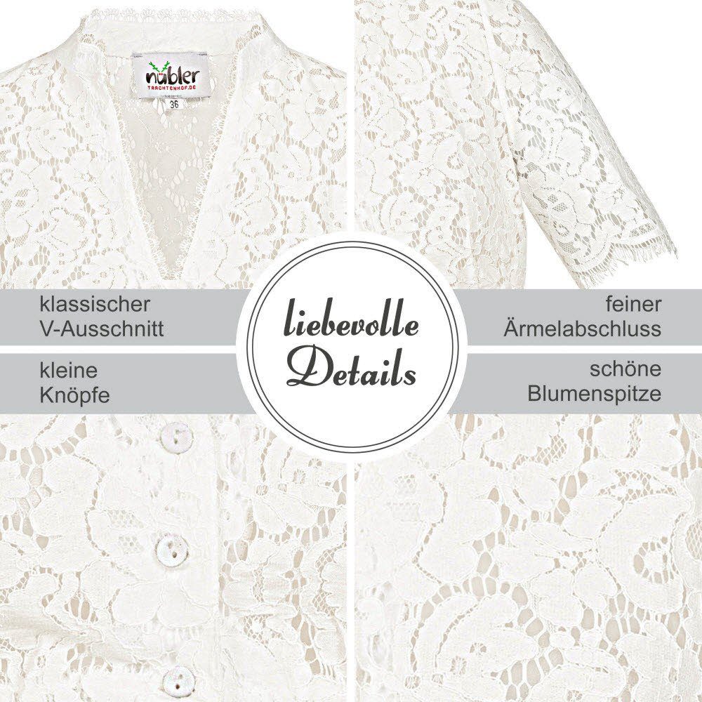 Nübler Dirndlbluse Dirndlbluse Kurzarm Melani in Creme von Nübler Größe 32