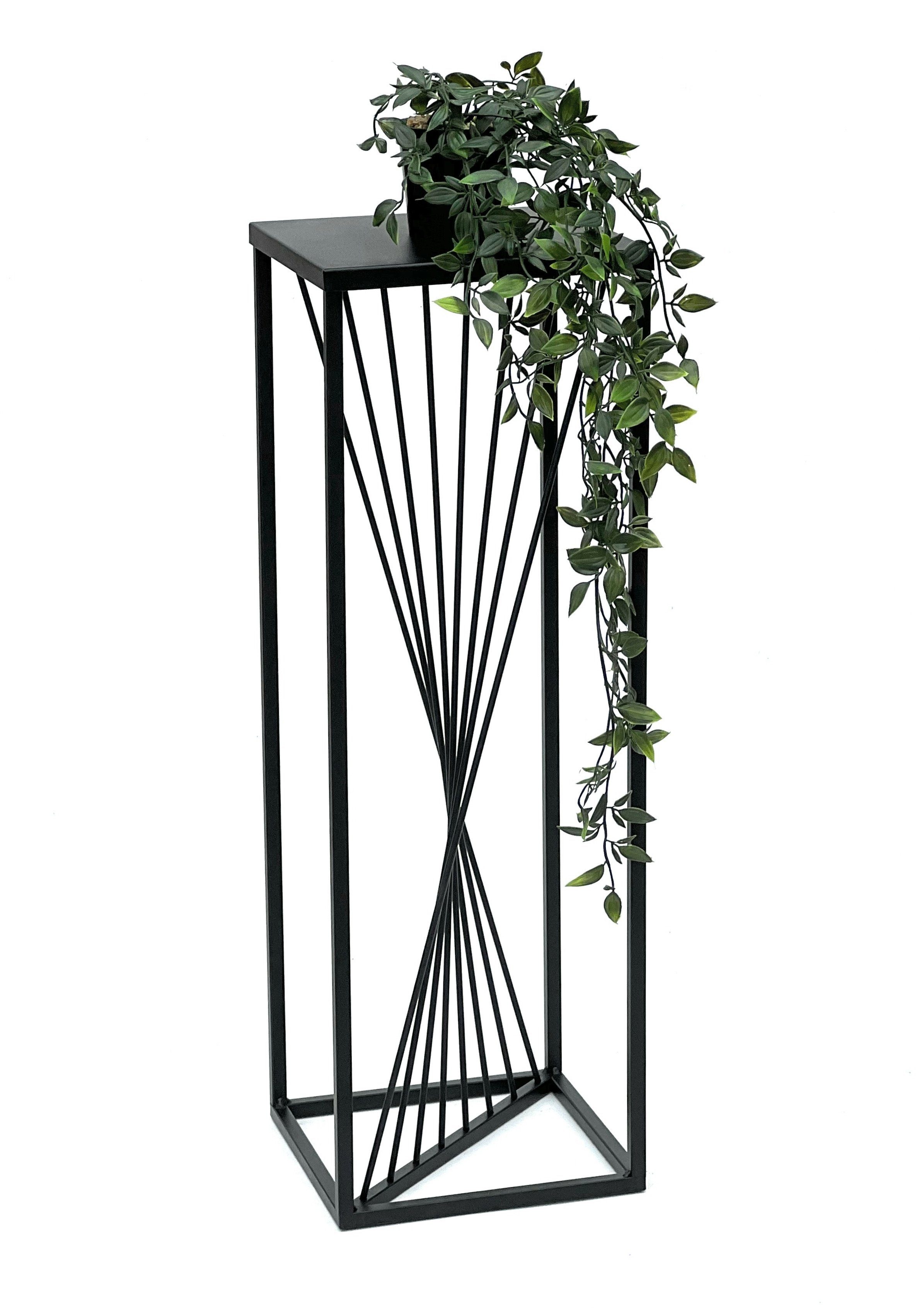 DanDiBo Blumenständer Metall Schwarz Eckig Blumenhocker Beistelltisch
